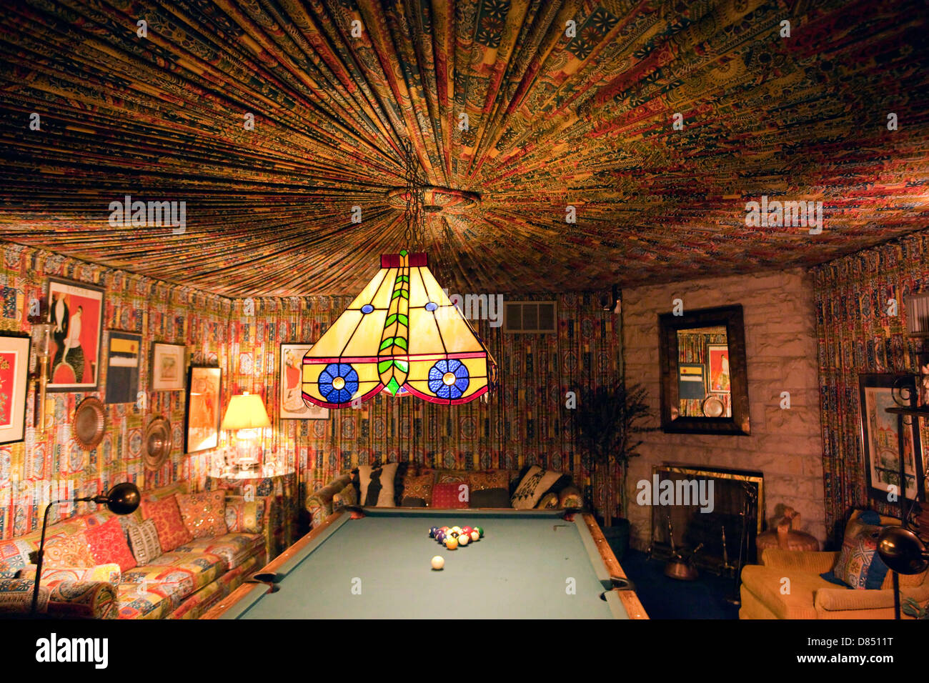 A view of the Pool Room in Elvis Presley's mansion Graceland in Memphis, Tennessee Stock Photo