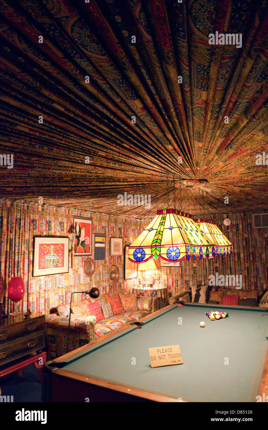 A view of the Pool Room in Elvis Presley's mansion Graceland in Memphis, Tennessee Stock Photo