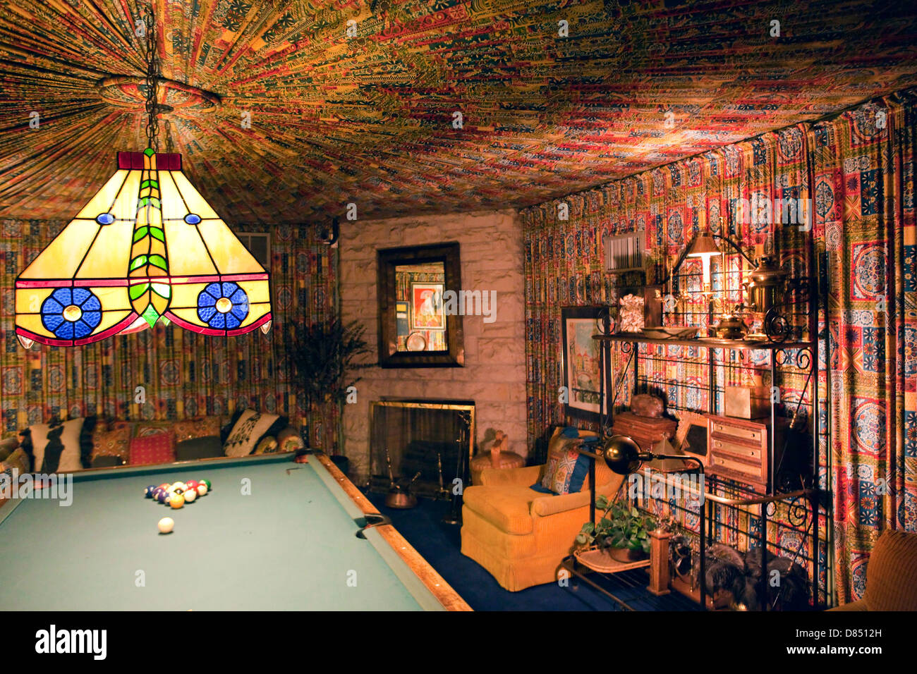 A view of the Pool Room in Elvis Presley's mansion Graceland in Memphis, Tennessee Stock Photo