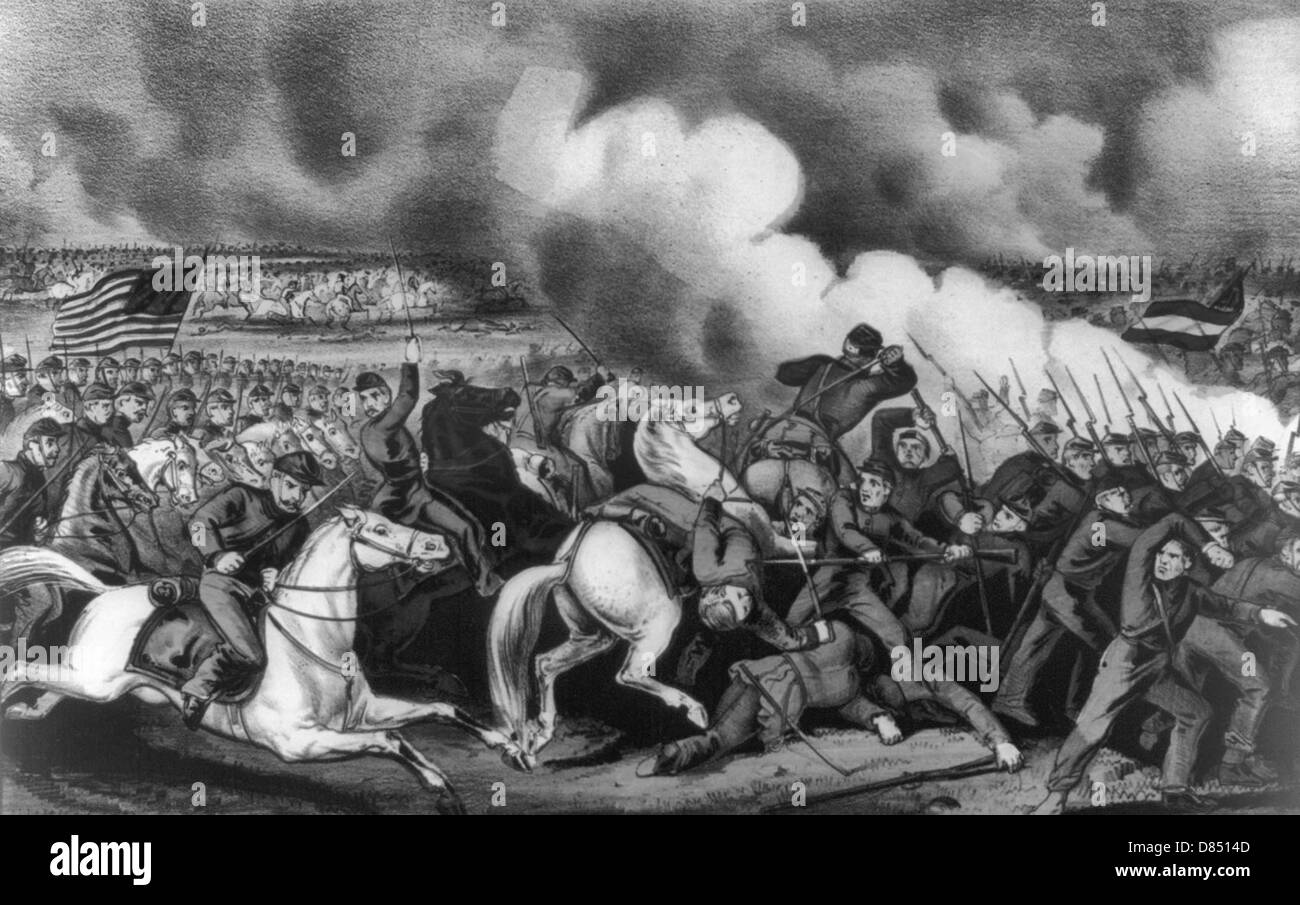 The battle of Antietam, Maryland,  September 17th 1862 during the USA Civil War Stock Photo