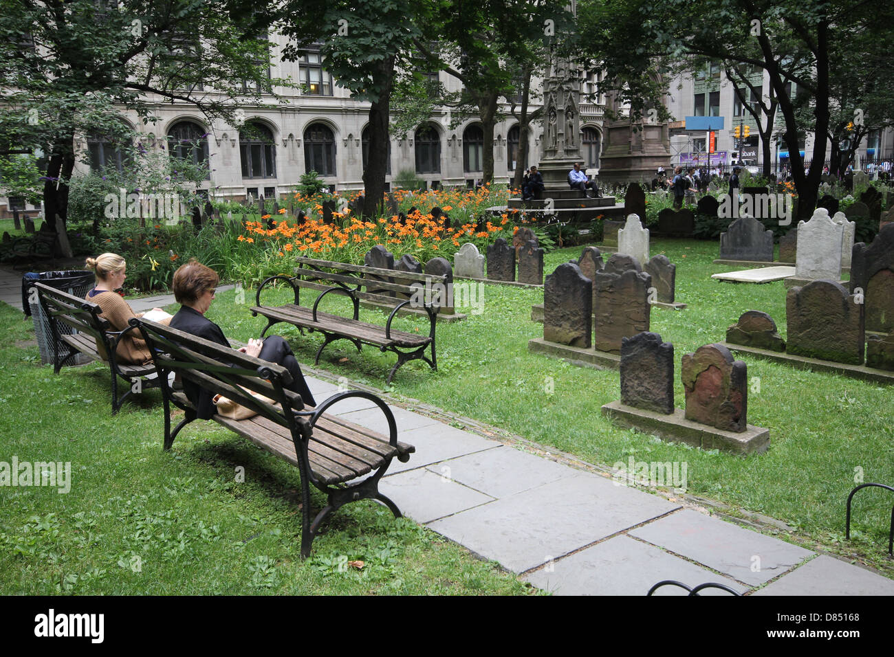 Trinity Church Cemetery Manhattan Stock Photo