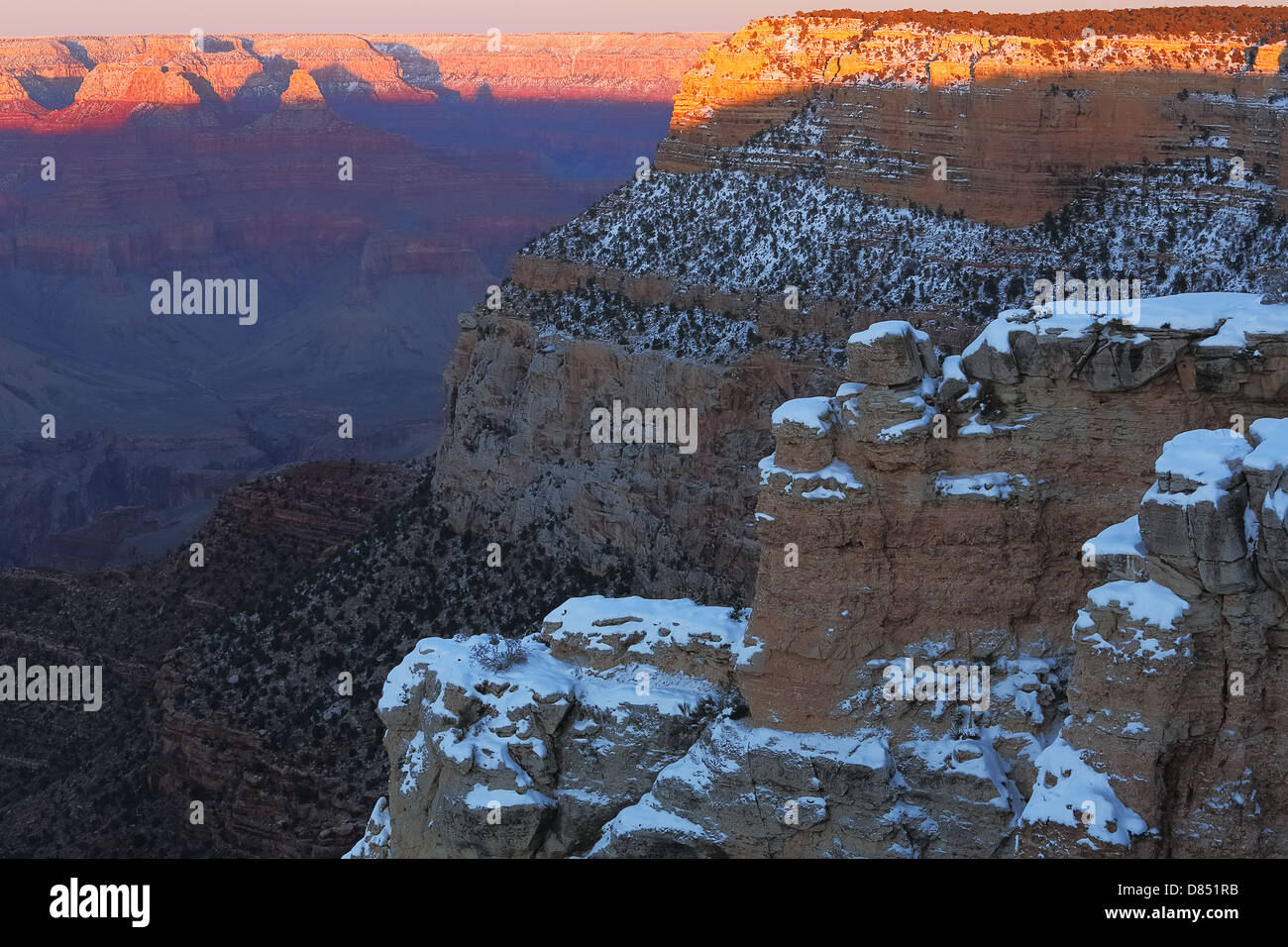 The beautiful South rim of the Grand Canyon, in the Southwest state of Arizona, U.S.A. Stock Photo