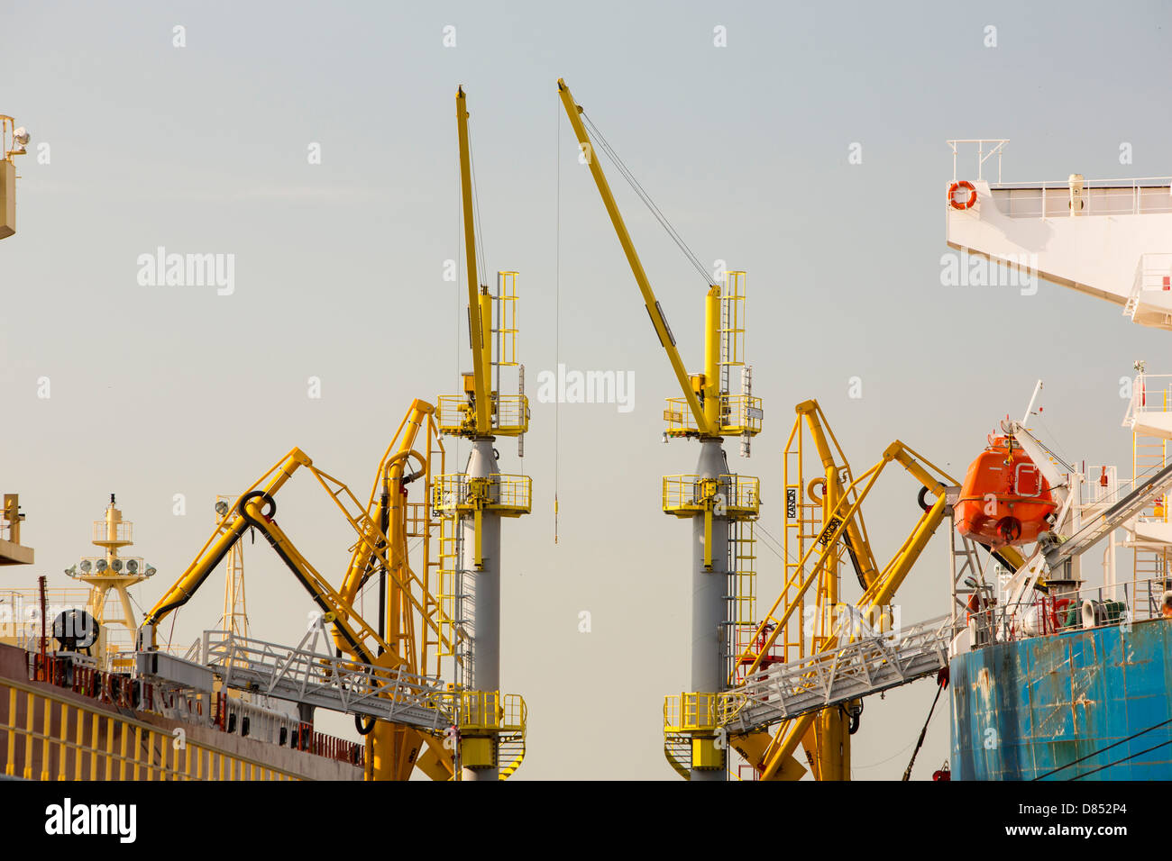 An oil tanker unloading at an oil terminal in Amsterdam, Netherlands. Stock Photo