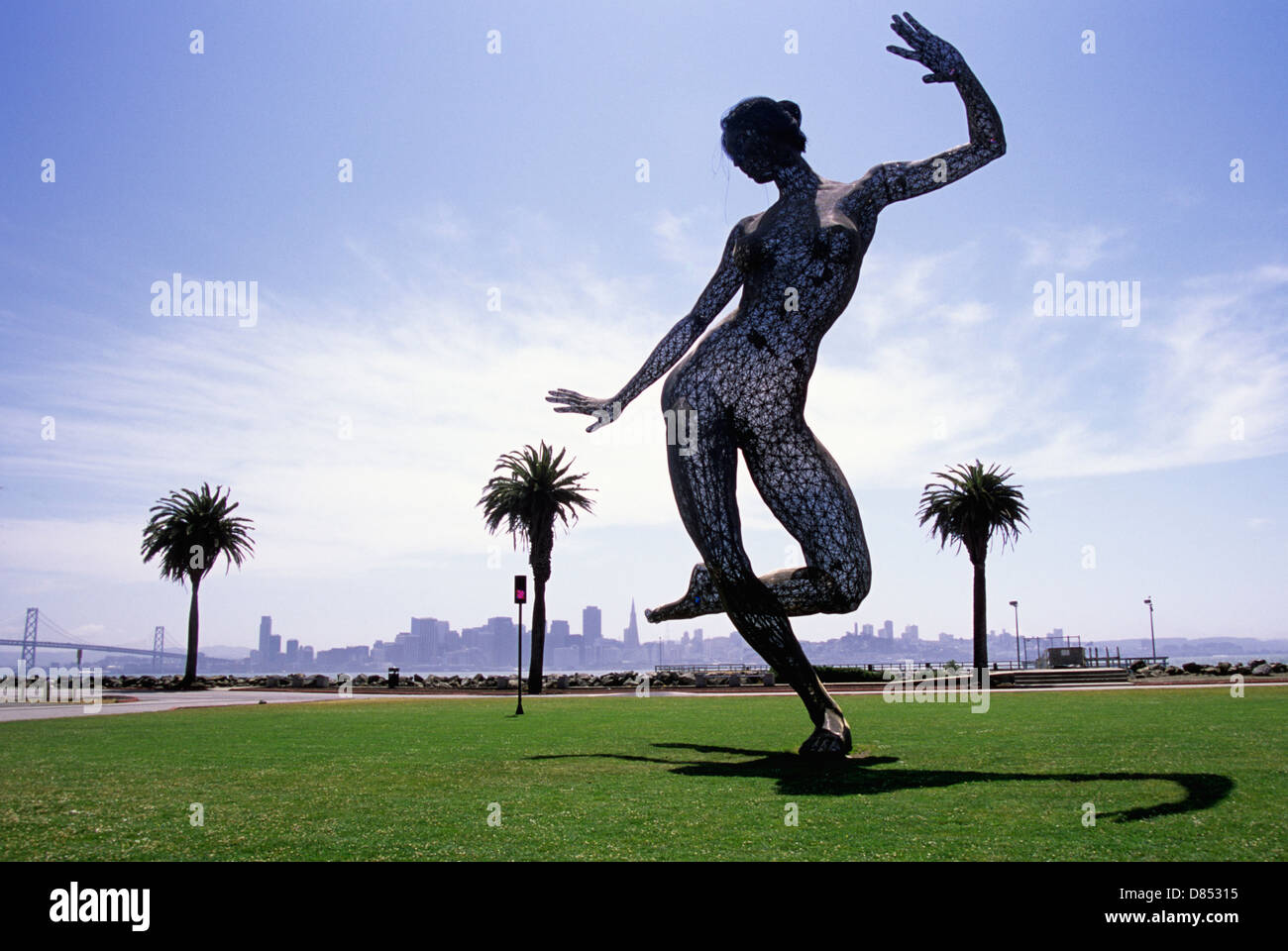 view of a statue sculpture named bliss on the parade grounds of Treasure Island former Naval Base Stock Photo