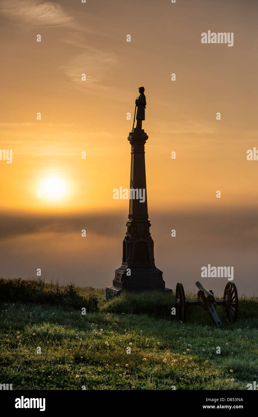 Ohio Monument at Cemetery Hill, Gettysburg National Military Park, Pennsylvania, USA Stock Photo