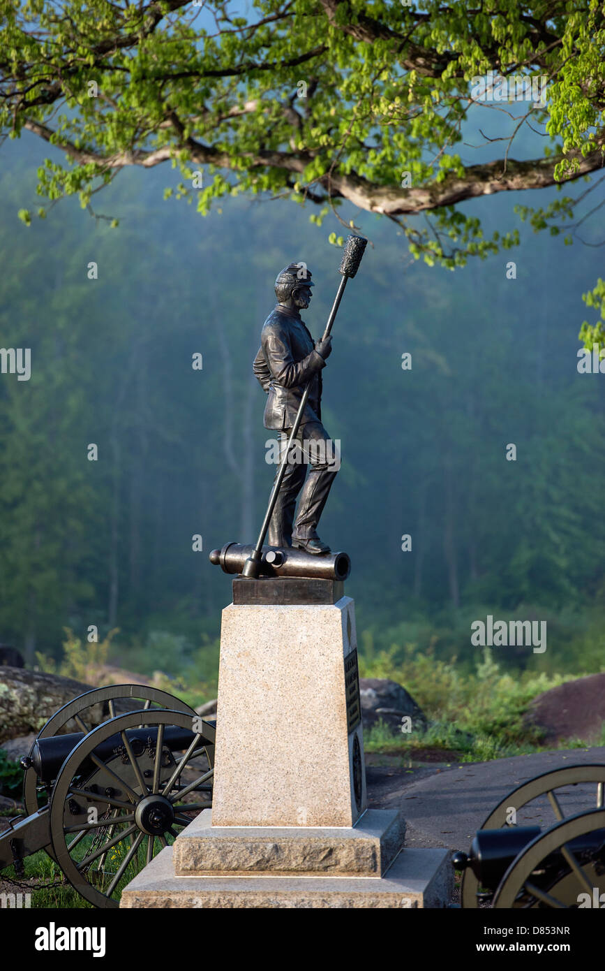 Devil's Den monument, Gettysburg National Military Park, Pennsylvania, USA Stock Photo