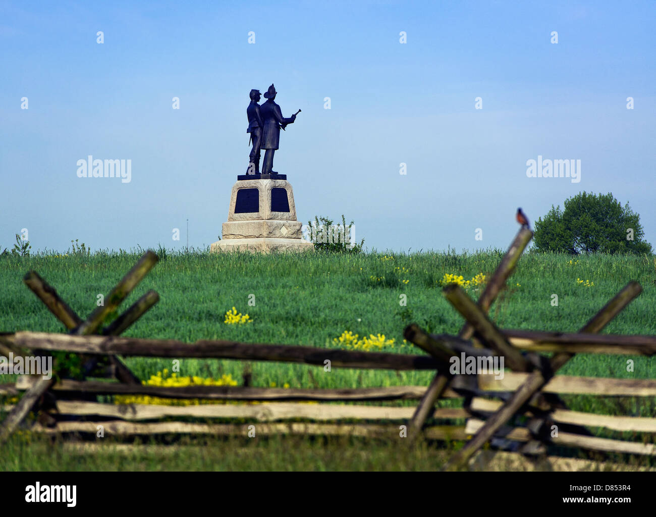 73th New York Volunteer Infantry Regiment 'Fourth Excelsior' '2nd Fire Zouaves', Gettysburg National Military Park, Pennsylvania Stock Photo