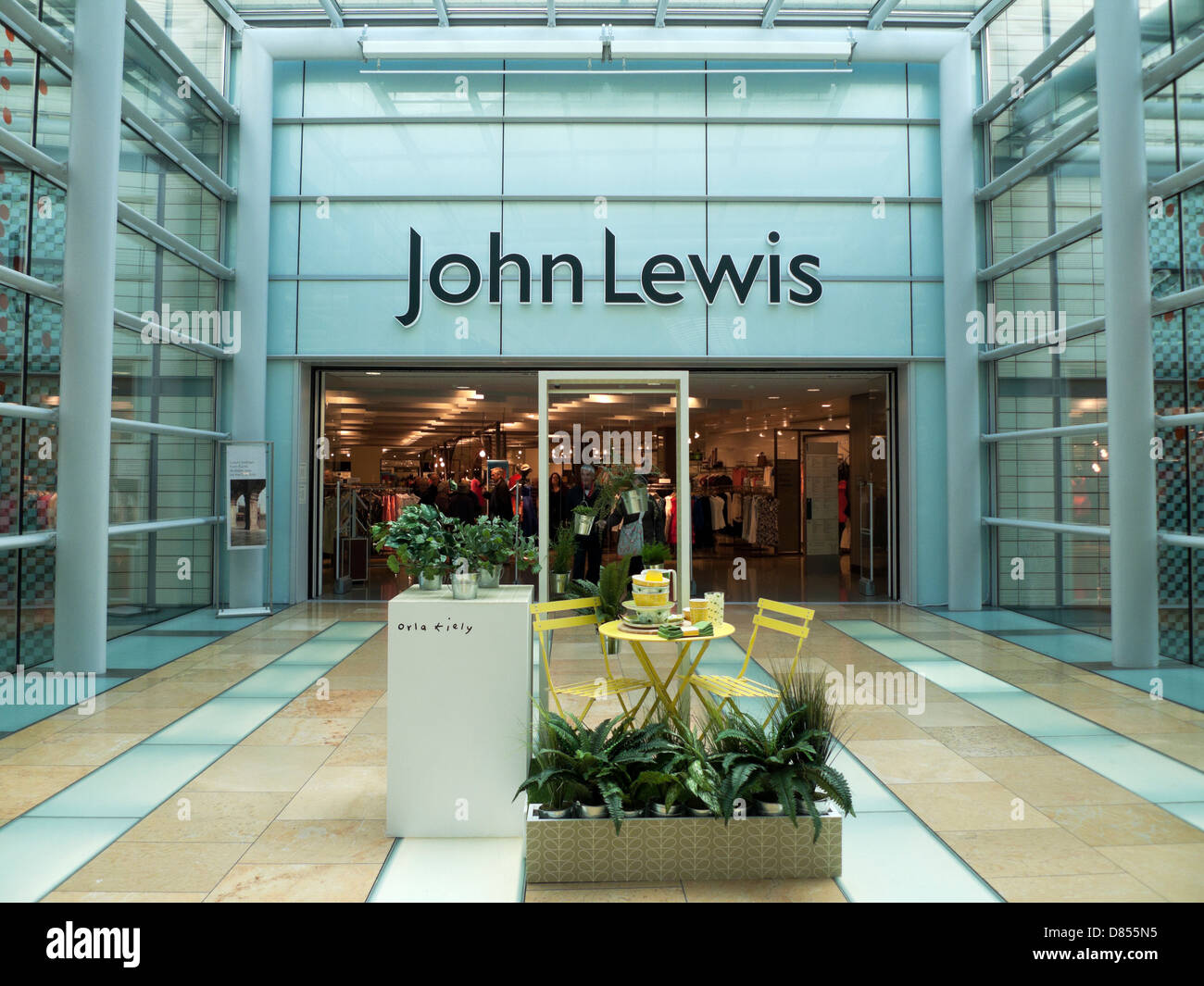 Orla Kiely display at the entrance to John Lewis Department Store Cardiff  KATHY DEWITT Stock Photo