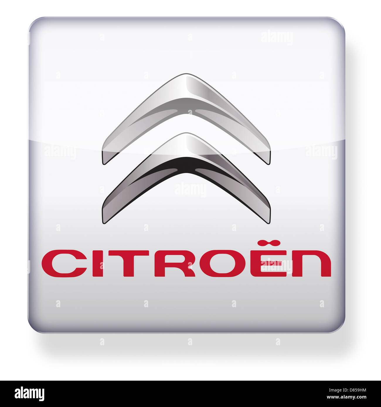 Citroen logo as an app icon. Clipping path included. Stock Photo