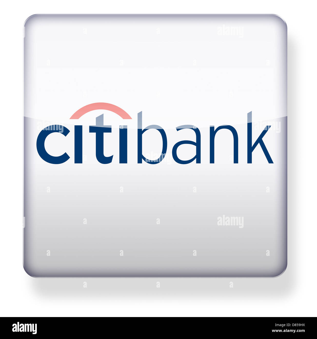Citibank logo as an app icon. Clipping path included. Stock Photo