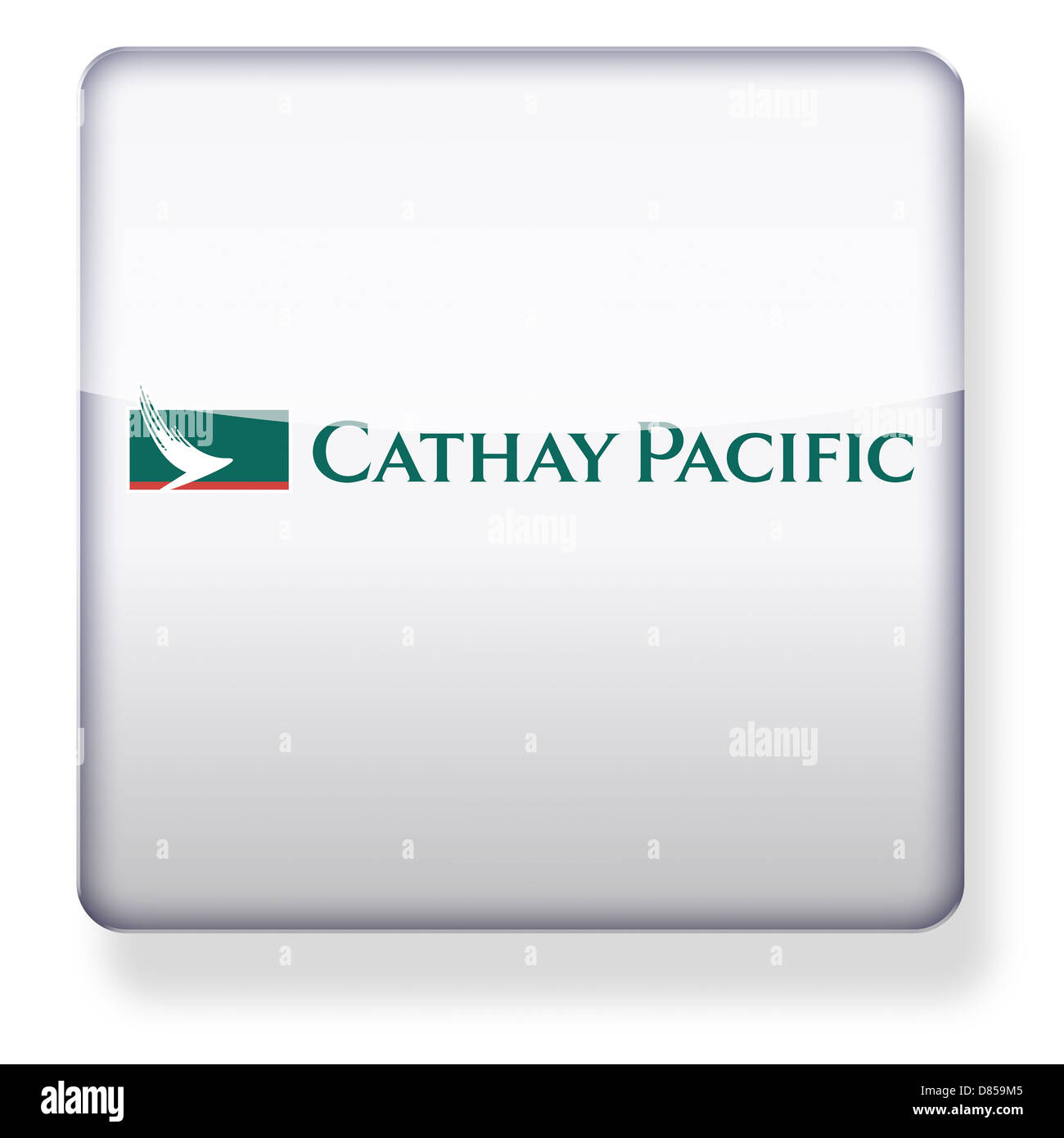 Cathay Pacific logo as an app icon. Clipping path included. Stock Photo