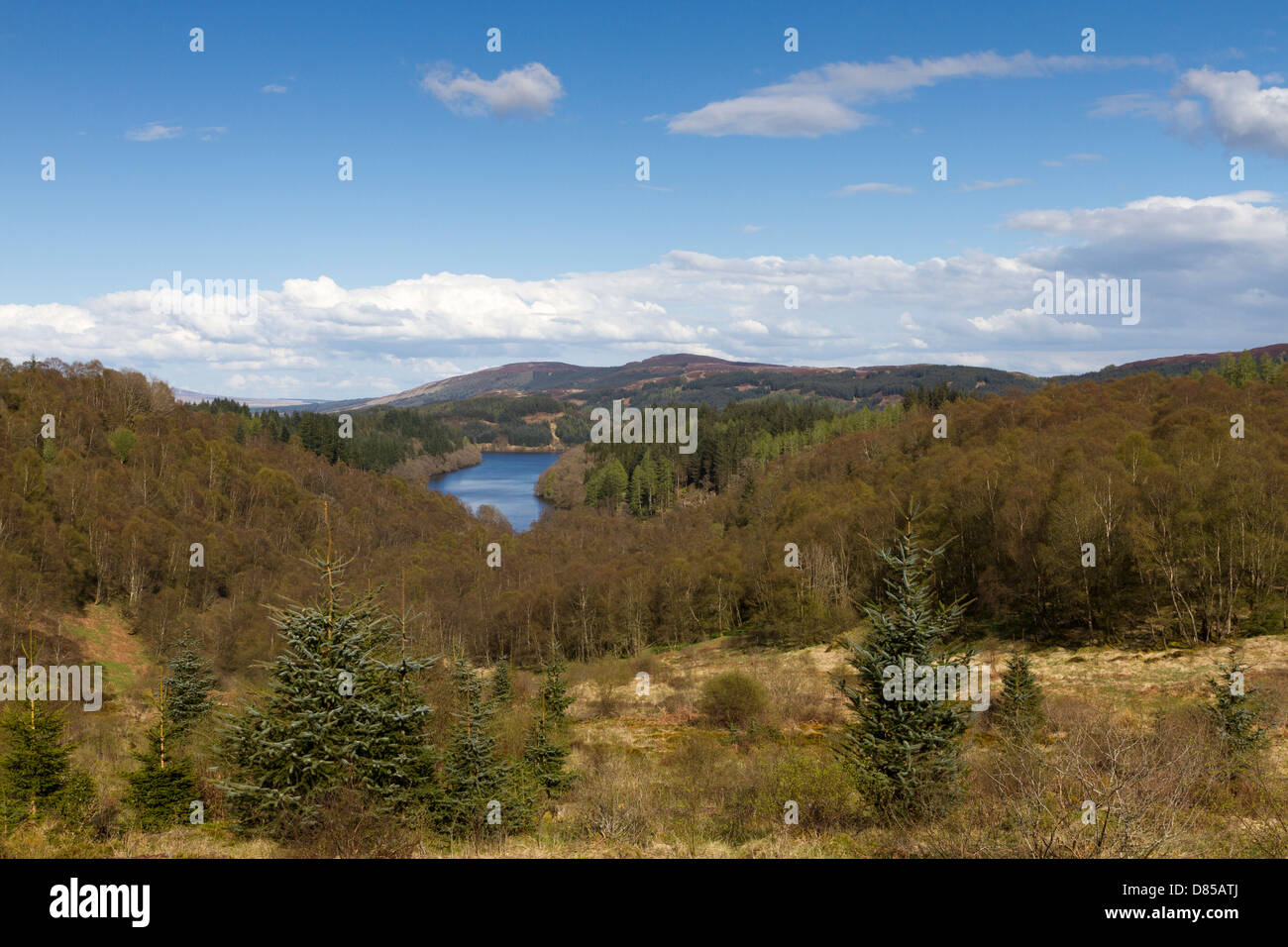 Loch Drunkie as seen from the Dukes Pass, Loch Lomond & The Trossachs National Park, Stirling, Scotland, UK Stock Photo