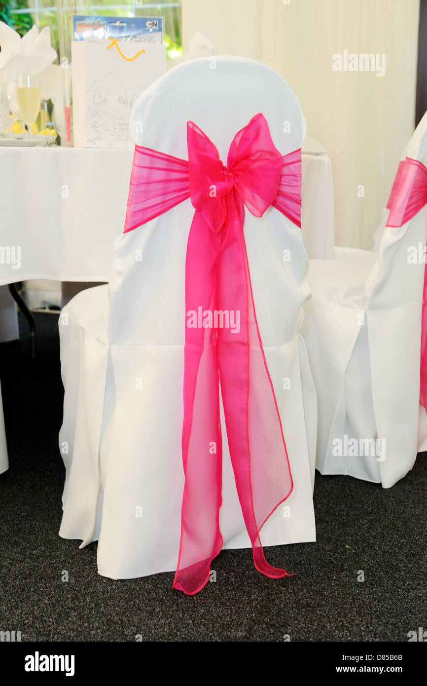 Pink Chair Cover Wedding Reception Stock Photos Pink Chair Cover