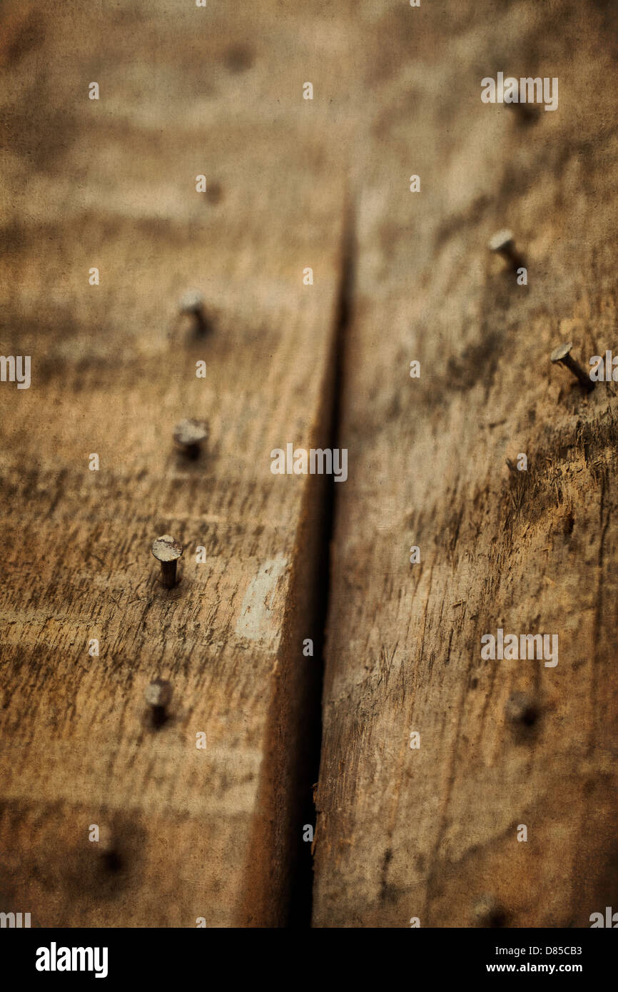 Protruding Nails on Timber Beams Stock Photo Alamy