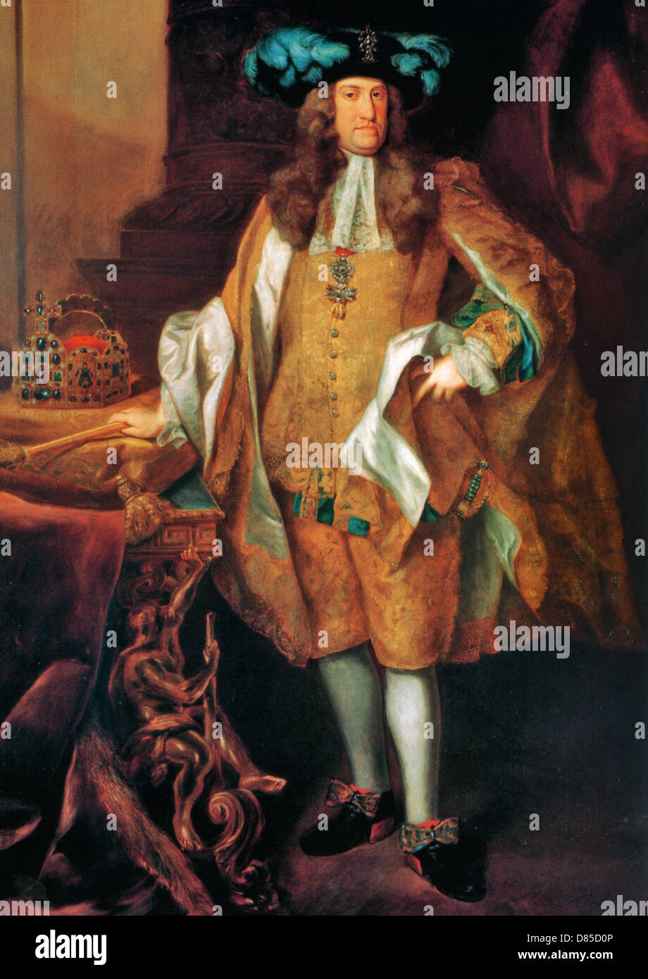 CHARLES VI, Holy Roman Emperor (1685-1740)  painted by Johann Gottfried Auerbach about 1735 Stock Photo