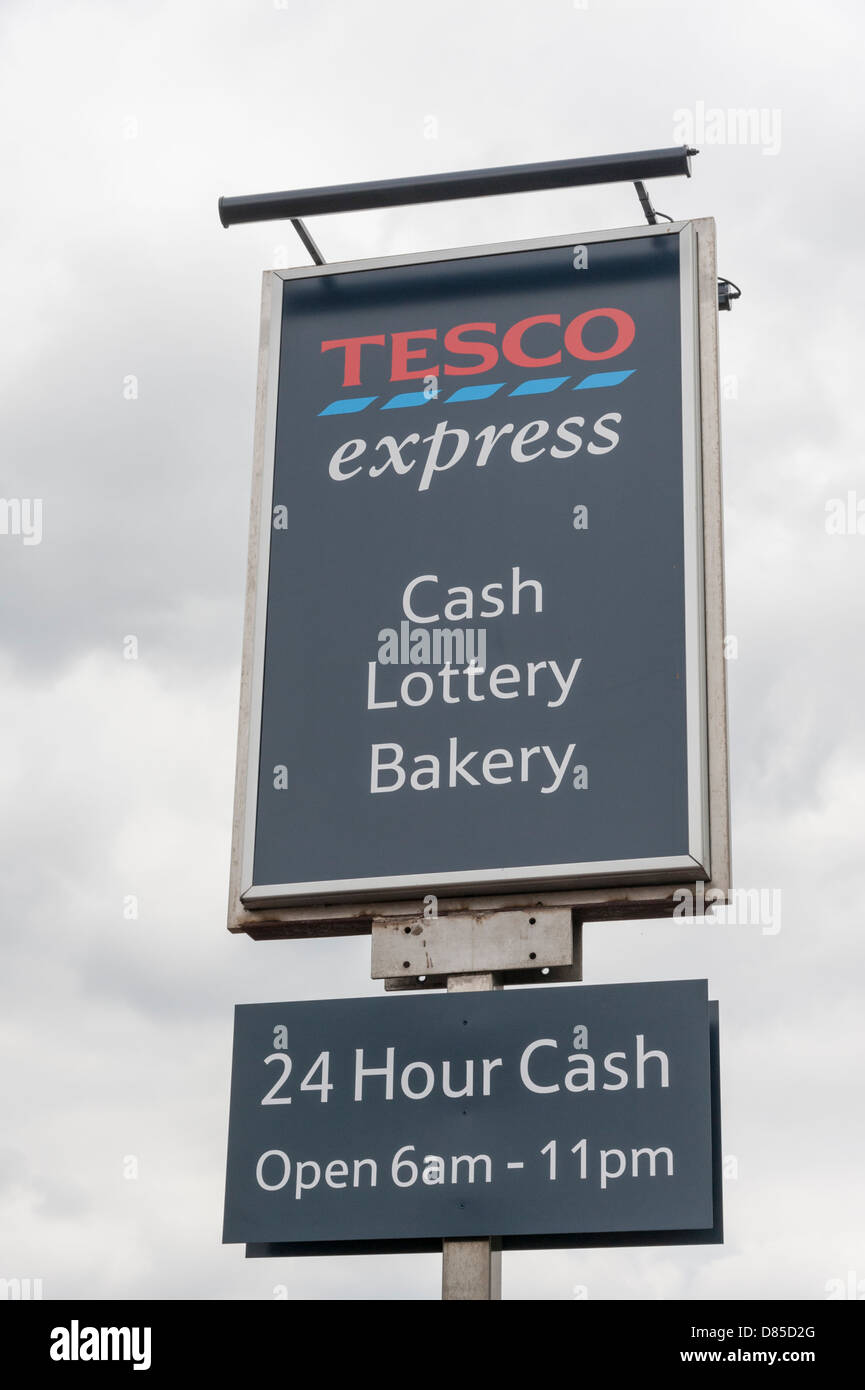 Tesco Express convenience store sign at Blackwater Berkshore UK Stock Photo