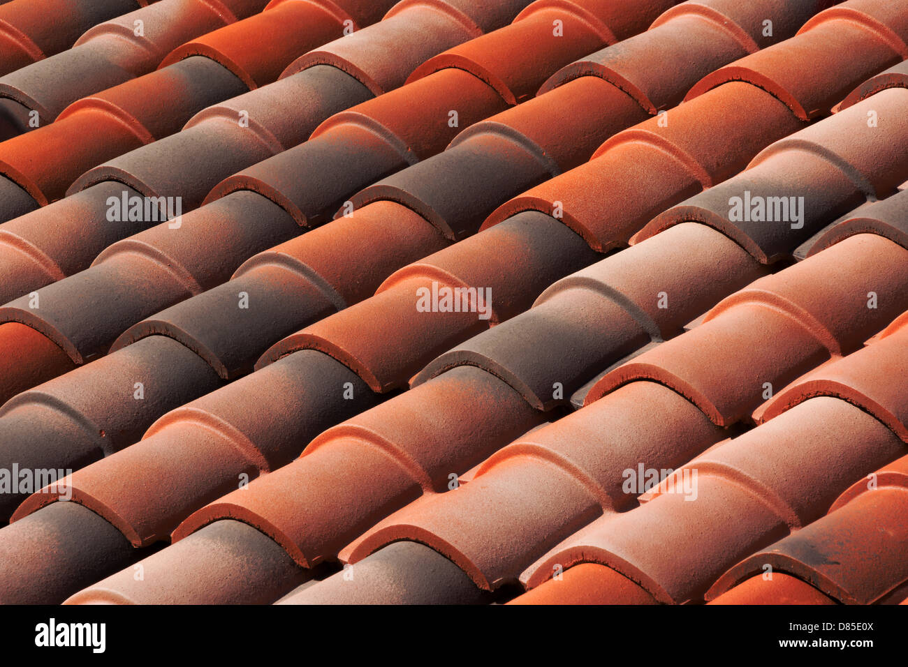 pattern of diagonal roof tiles Stock Photo