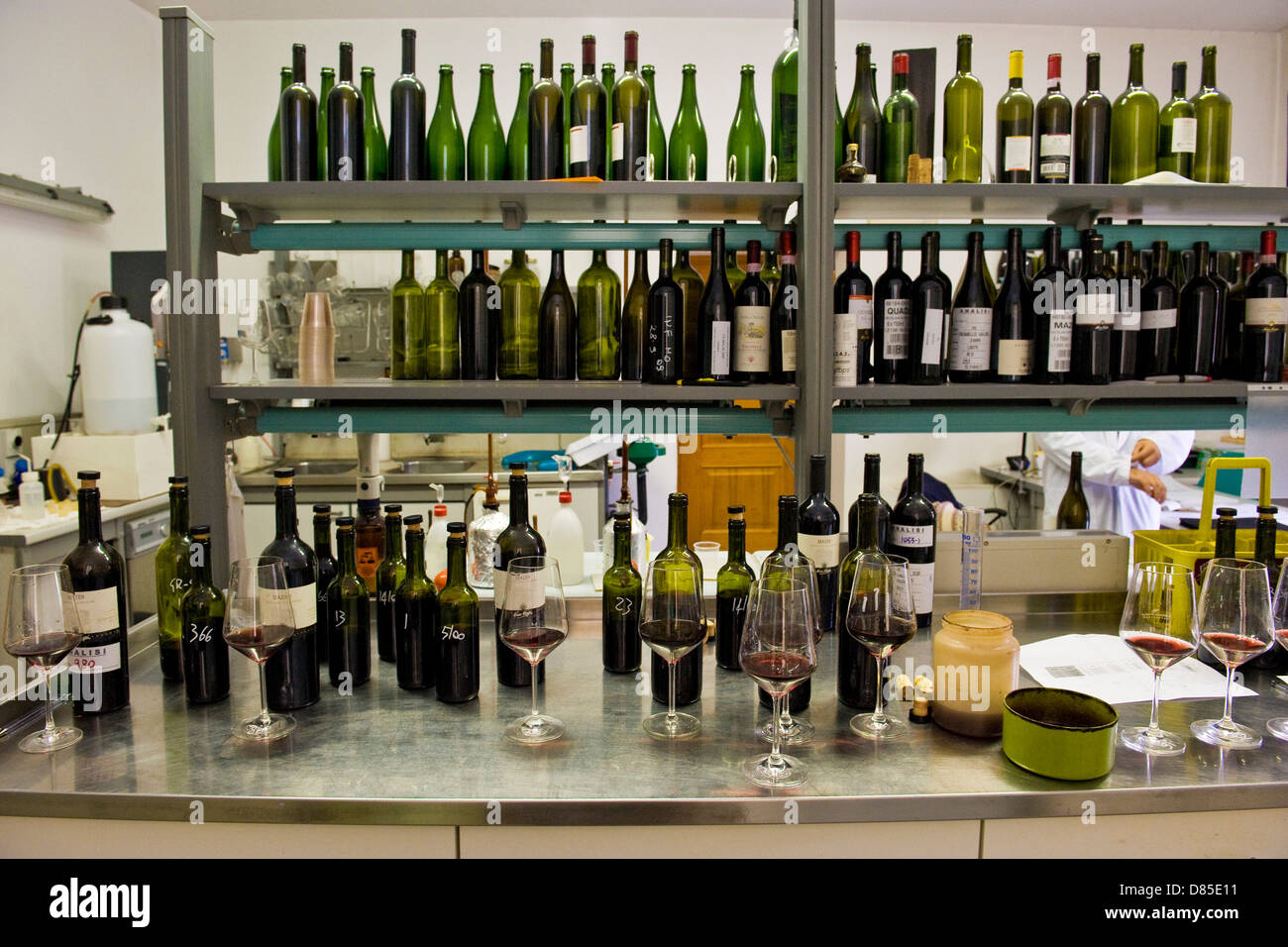 Italy Lombardy Valtellina Chiuro Nino Negri vinery analysis tasting laboratory Stock Photo
