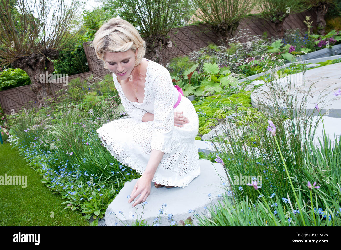 London, UK - 20 May 2013: Actress Emilia Fox launches the B&Q Sentebale Garden during the RHS Chelsea Flower Show 2013 edition press day. Credit: Piero Cruciatti/Alamy Live News Stock Photo