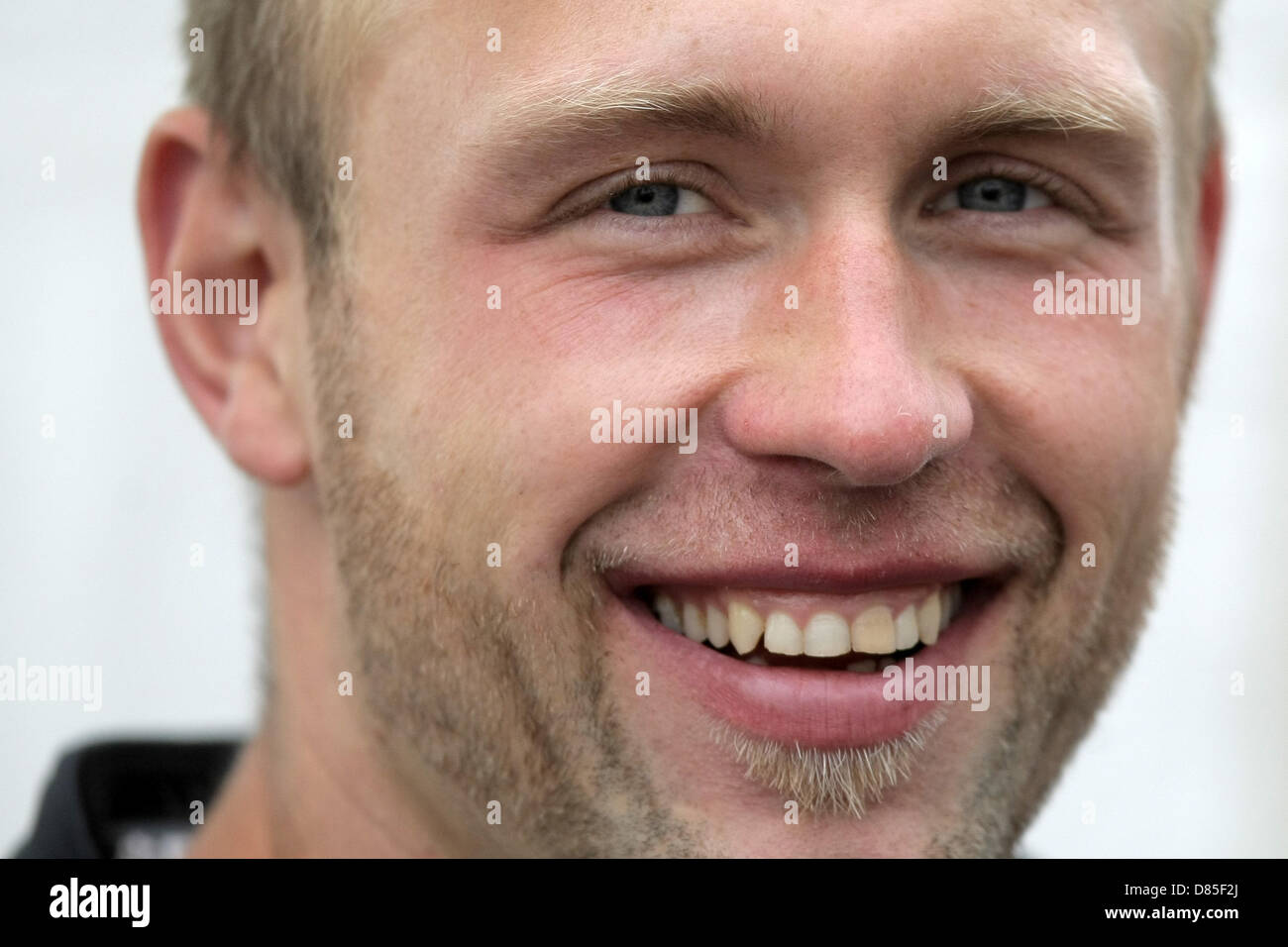 German discus thrower Robert Harting smiles during the 18th edition of