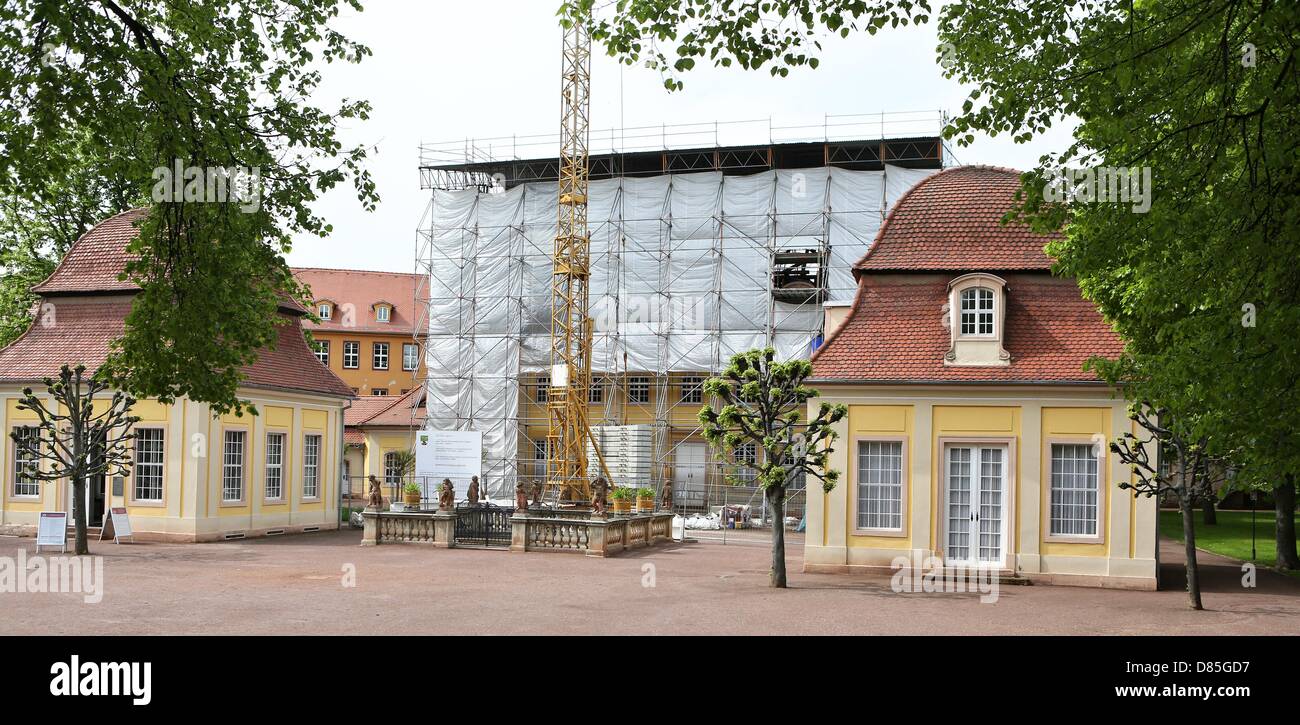 View of health establishments in spa town Bad Lauchstaedt in Germany, 10 May 2013. There is a famous mineral spring in the city, which Goethe used to visit frequently. Photo: Jan Woitas Stock Photo