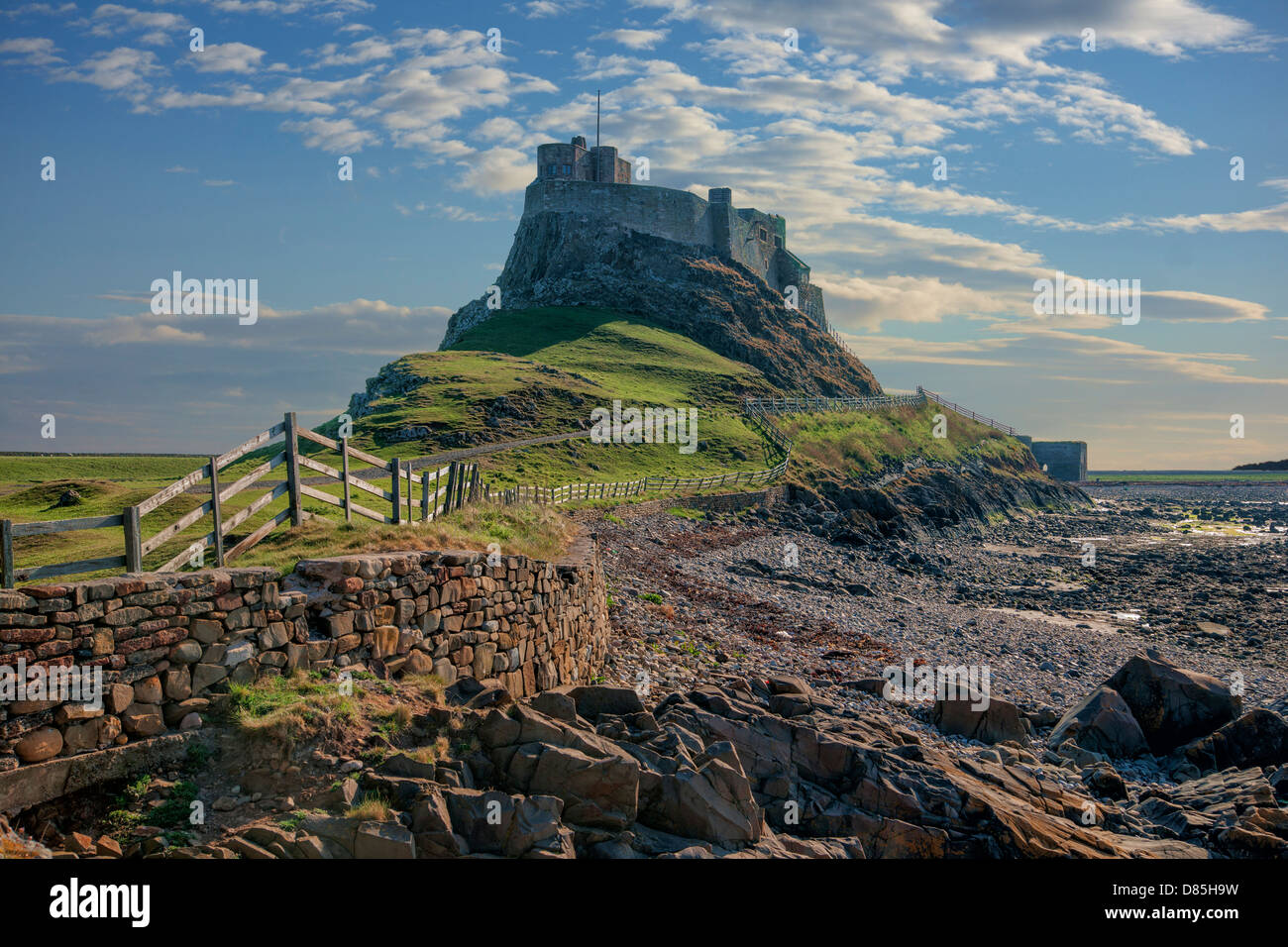 Lindisfarne castle, Holy Island, Northumberland, England, UK Stock Photo
