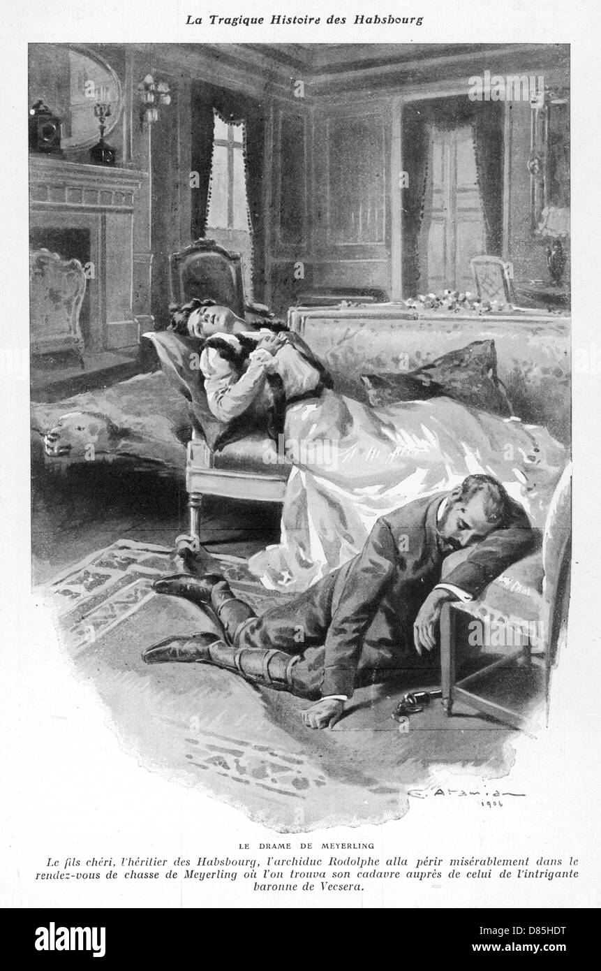 Crown Prince and mistress, suicide at Mayerling Stock Photo