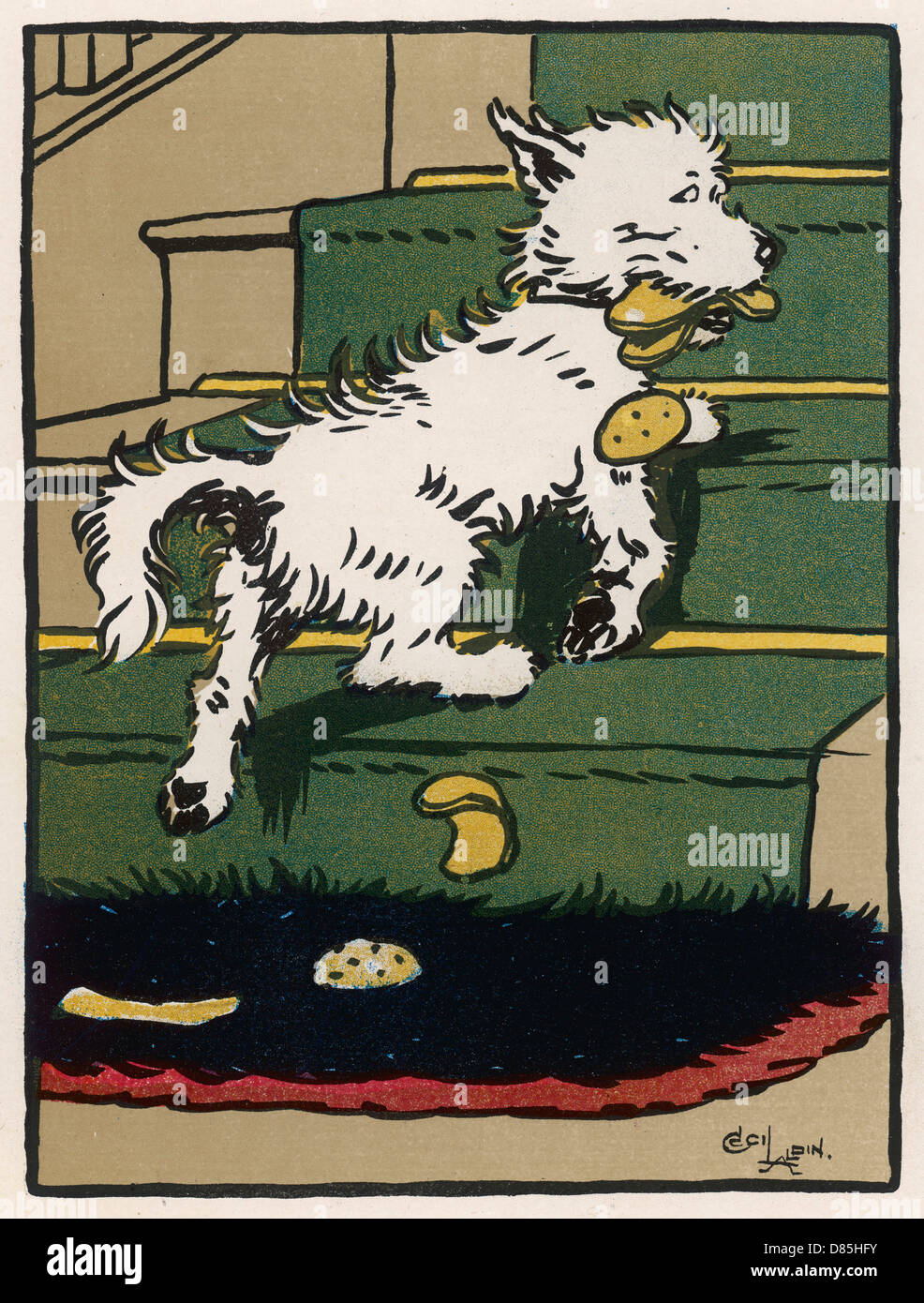 Towser the dog takes slippers upstairs Stock Photo Alamy