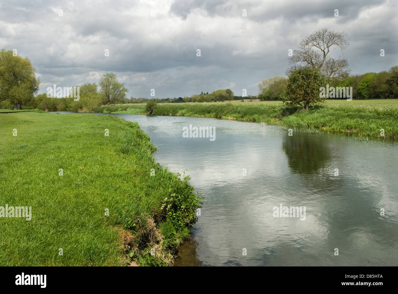 Grantchester Cambridgeshire UK The River Cam also known as River Granta at Grantchester. Grantchester Meadows to left of image. 2013 2010s UK HOMER SYKES Stock Photo