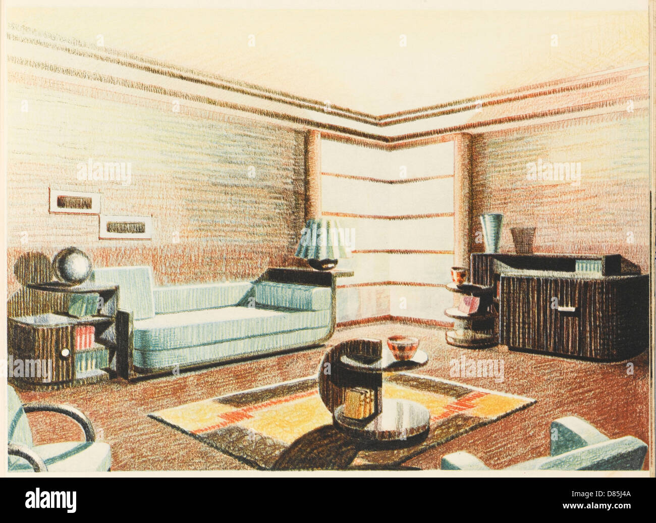 Art Deco living room Stock Photo