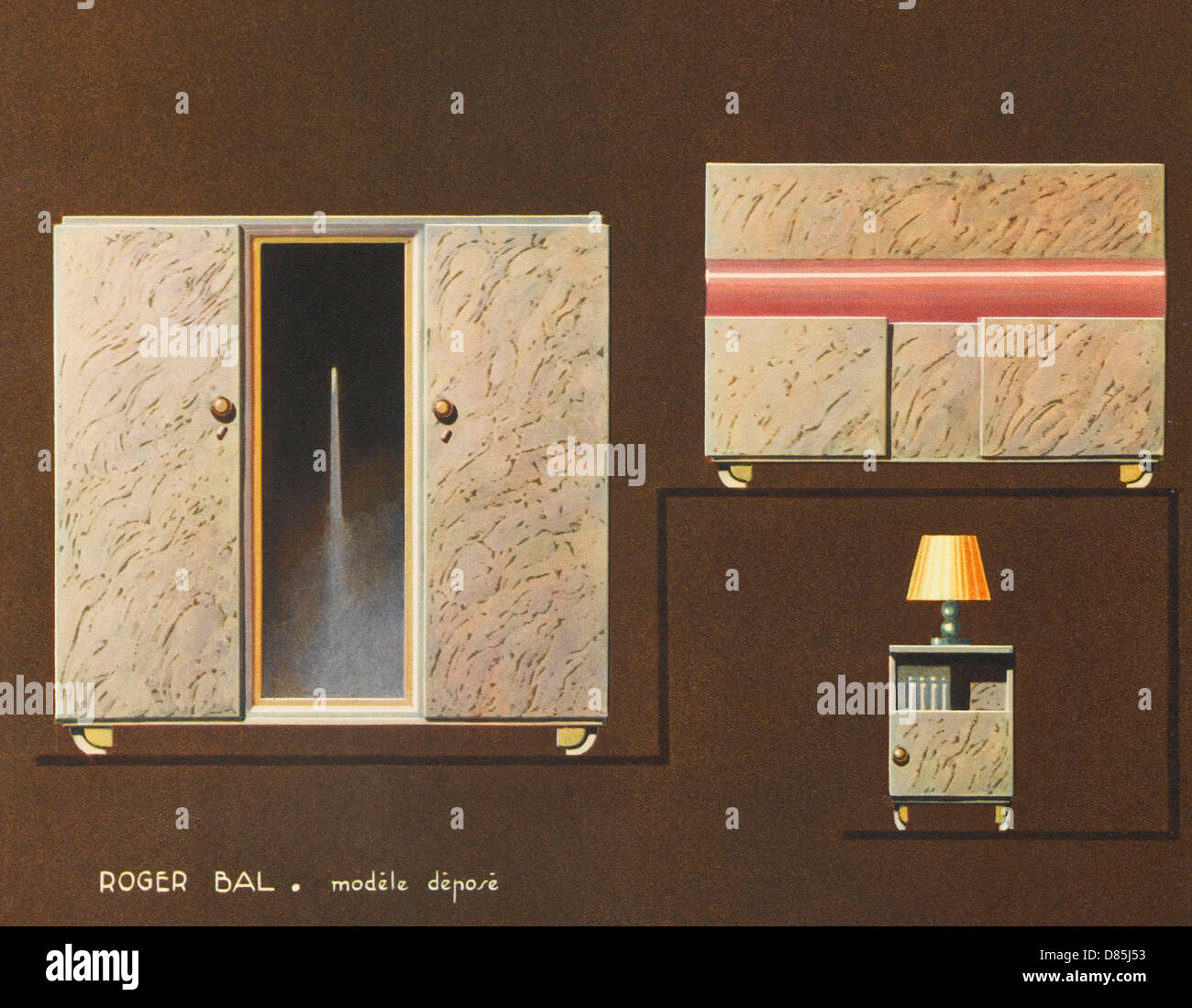 Art Deco Cupboards Stock Photo - Alamy
