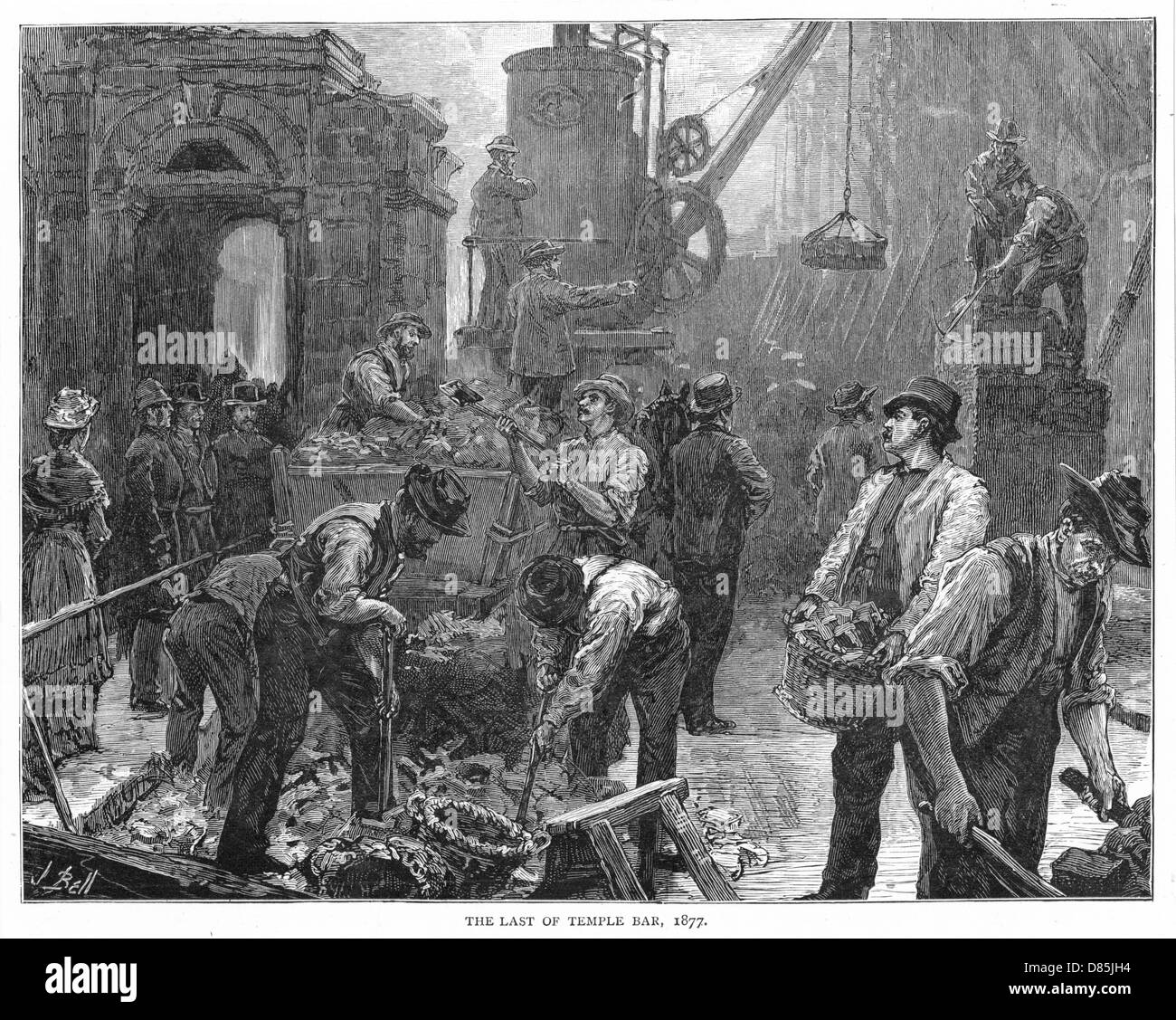 Temple Bar Removed 1878 Stock Photo