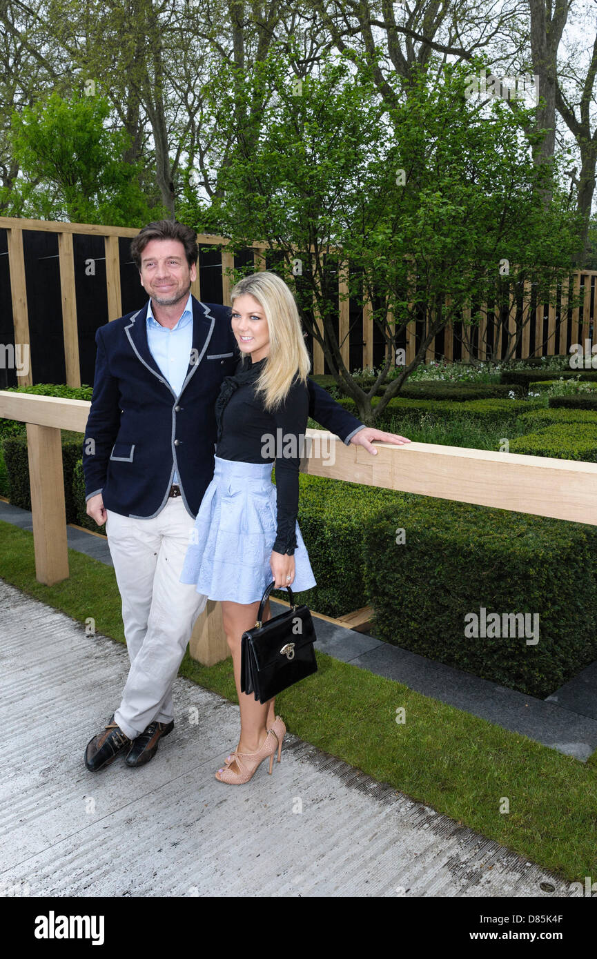 London, UK, 20/05/2013 : 2013 RHS Chelsea Flower Show. Nick Knowles and Jessica Rose Moor. Picture by Julie Edwards Stock Photo