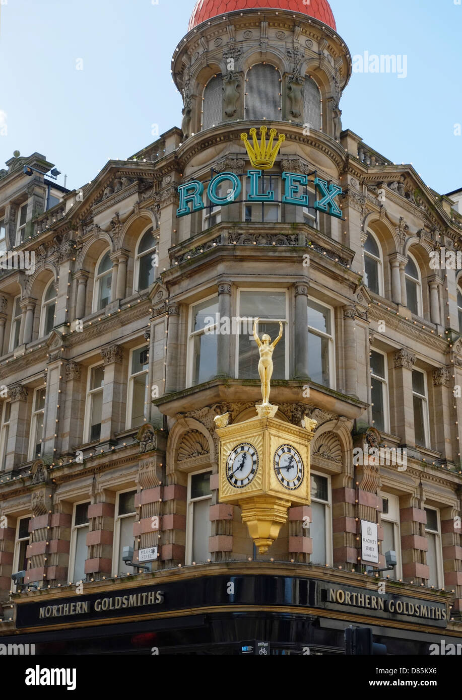 Northern Goldsmiths Jewellers, first stockists of the Rolex watch in the UK. Stock Photo