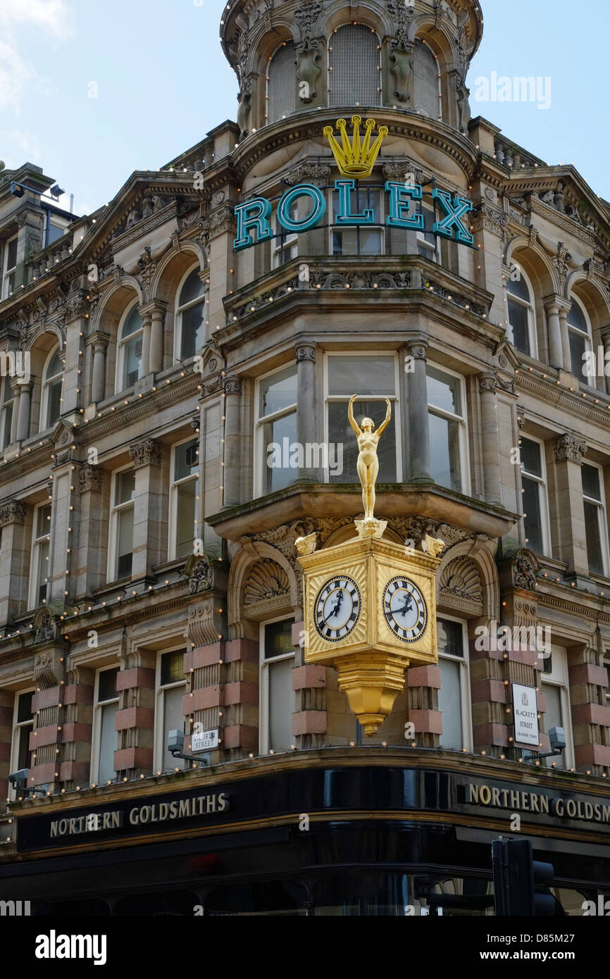 Northern Goldsmiths Jewellers, first stockists of the Rolex watch in the UK. Stock Photo