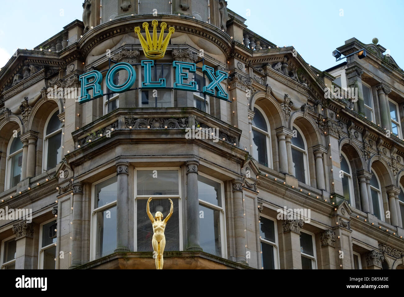 Northern Goldsmiths Jewellers, first stockists of the Rolex watch in the UK. Stock Photo