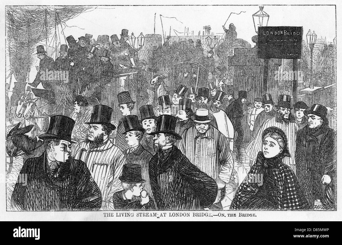 LONDON BRIDGE 1863 Stock Photo