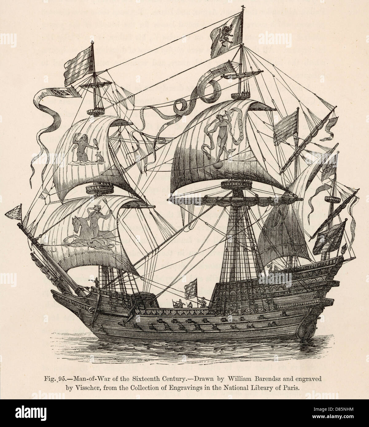 French 16th century warship Stock Photo
