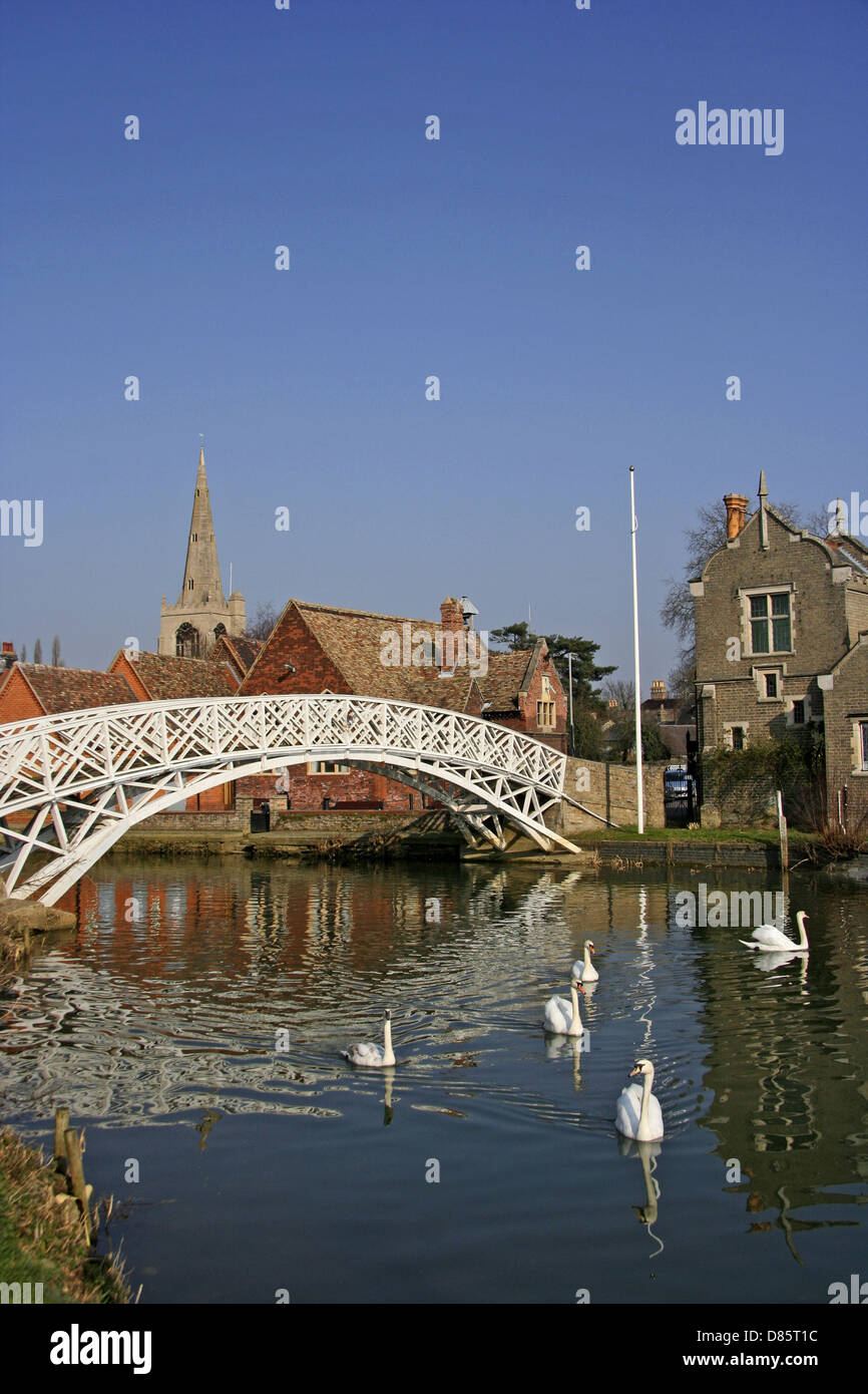 The Chinese Bridge on The Great River Ouse Godmanchester Stock Photo