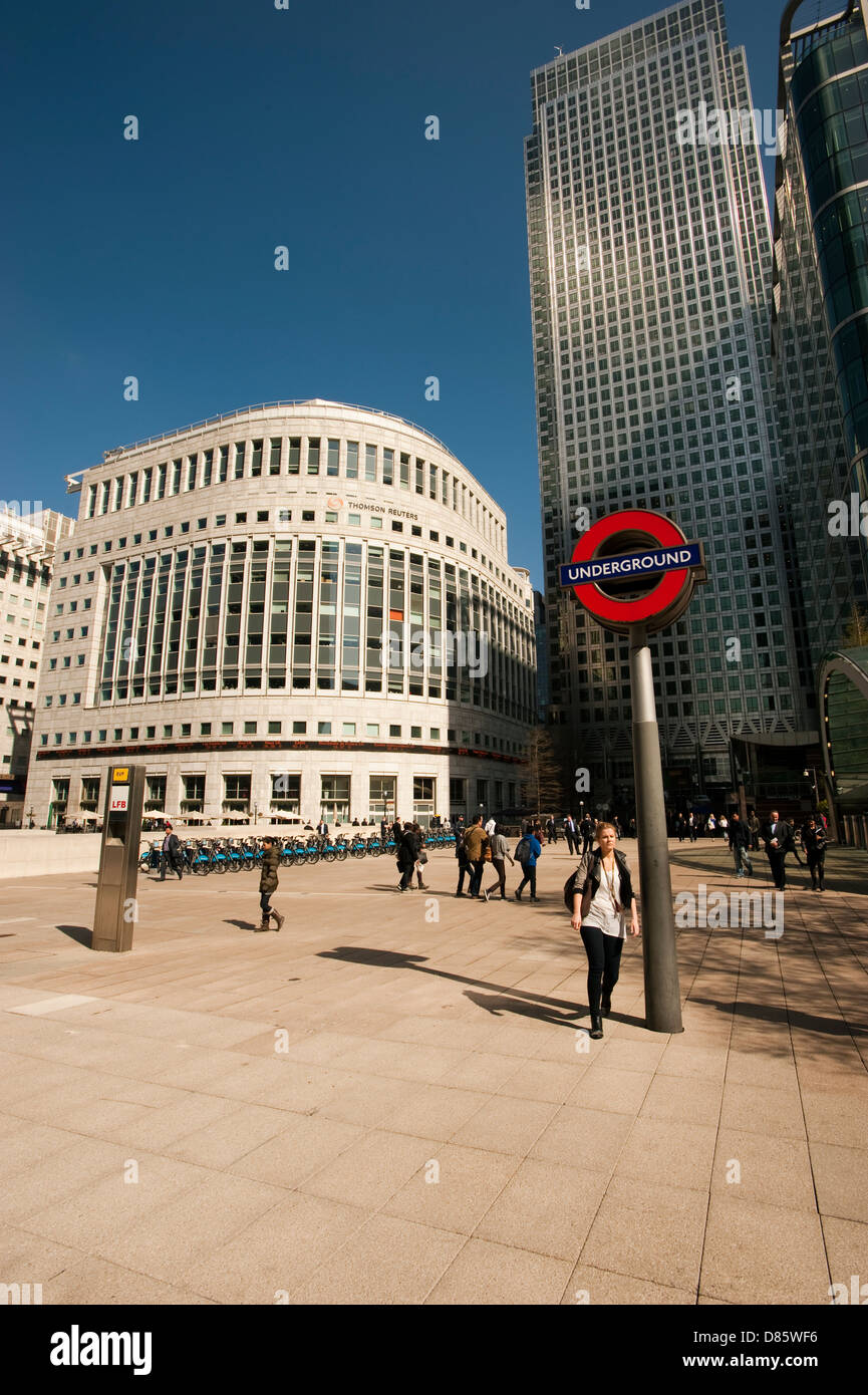 Canary Wharf Business District Thomson Reuters London England Stock Photo