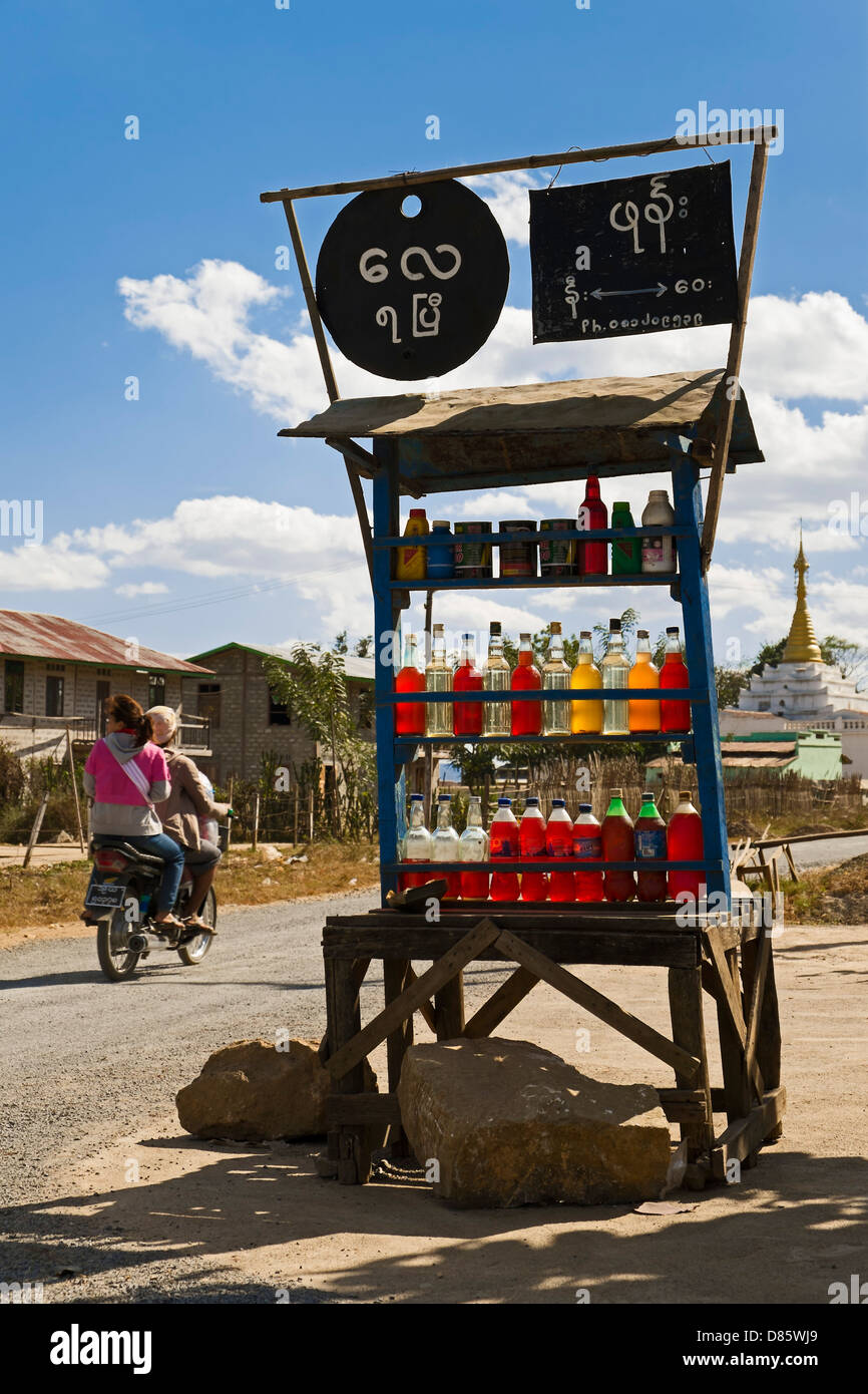 Gas station in Khaung Daing, Inle Lake Region, Myanmar Stock Photo