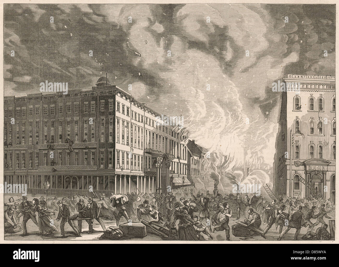 The Great Fire Of Chicago In 1871 Stock Photo