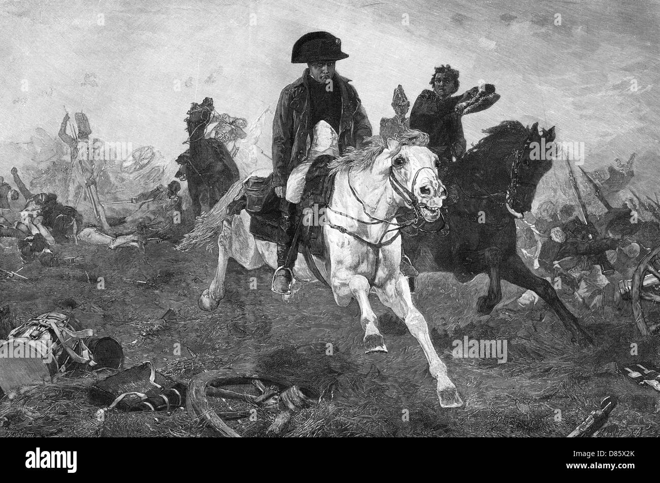 Napoleon I after the battle of Waterloo Stock Photo