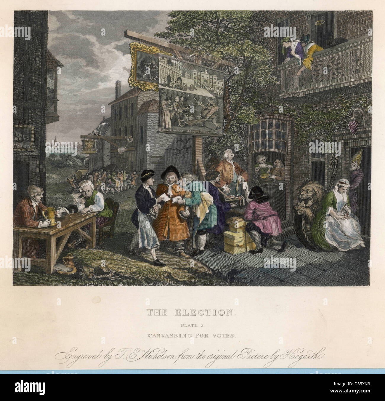 The Election  Canvassing For Votes  By William Hogarth Stock Photo
