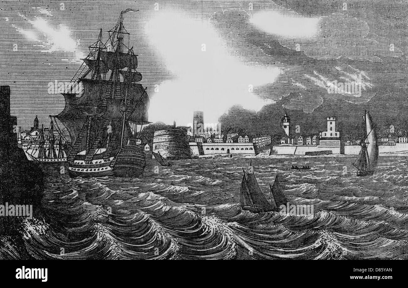 Portsmouth harbour 19th century Black and White Stock Photos & Images