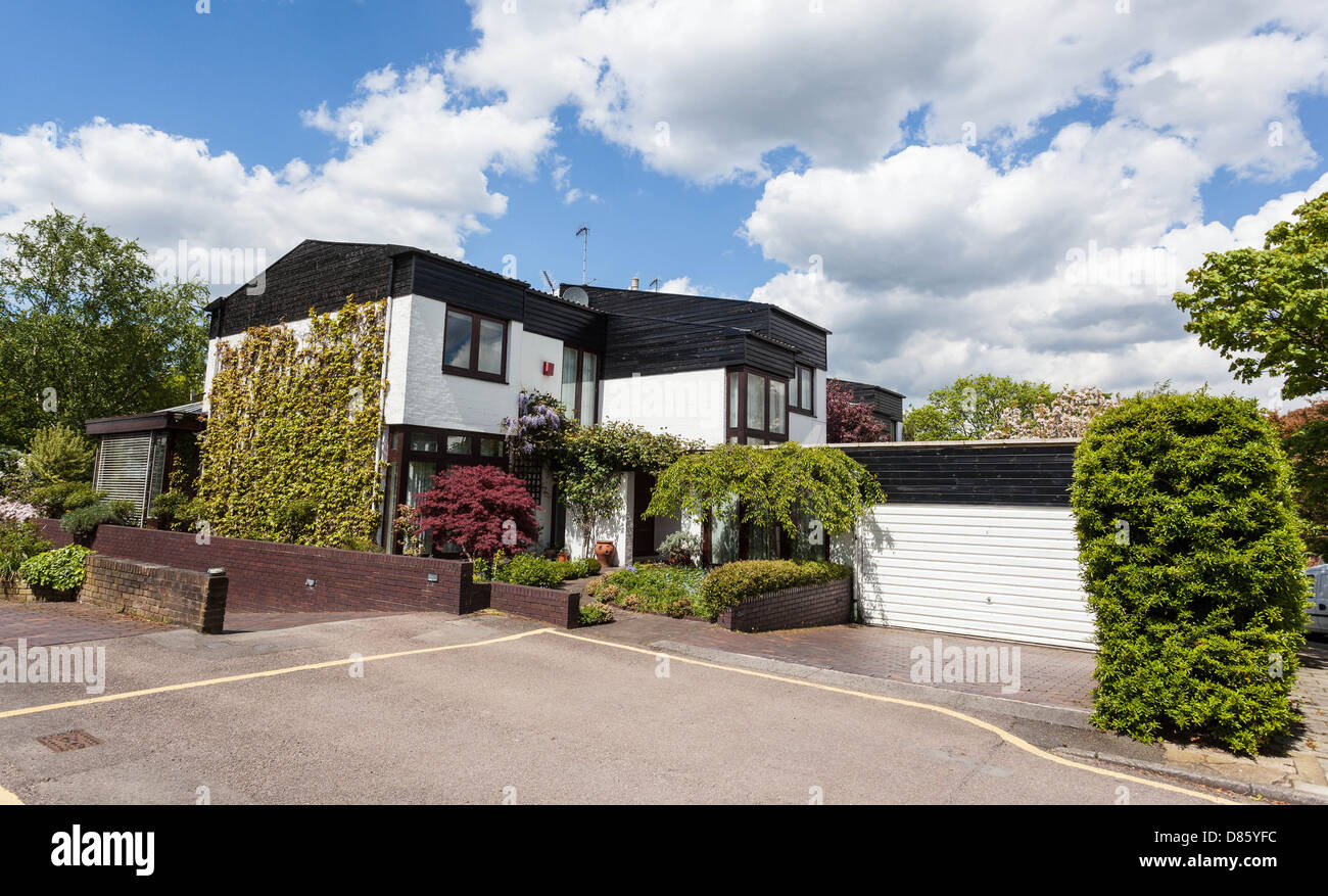 A two-story house designed by Ted Levy, North West London, England, UK. Stock Photo