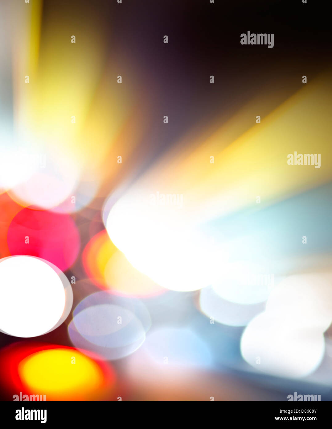 blurred lights in dark Stock Photo