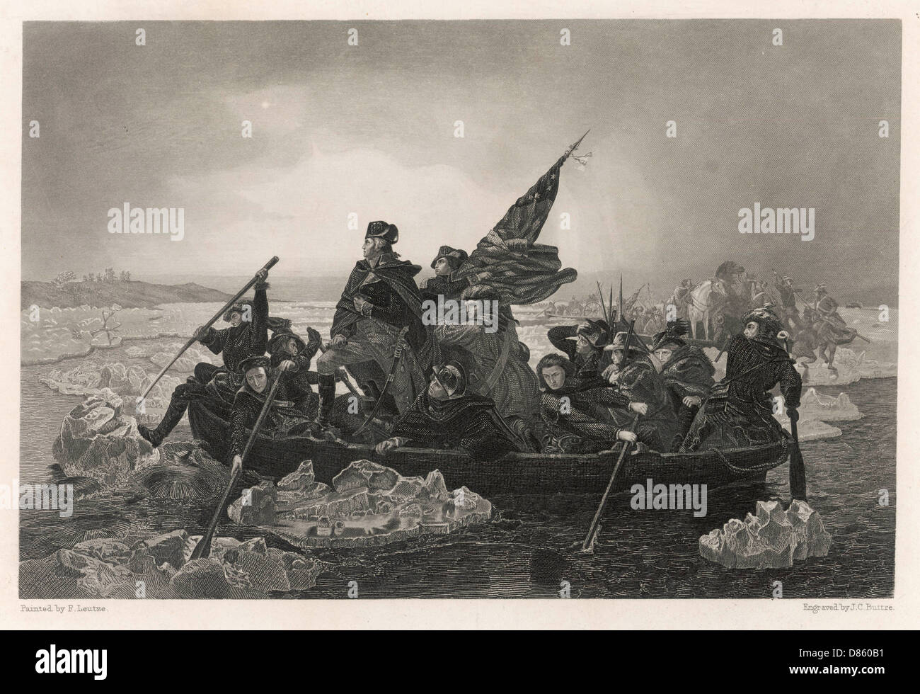 George Washington crossing the Delaware River Stock Photo