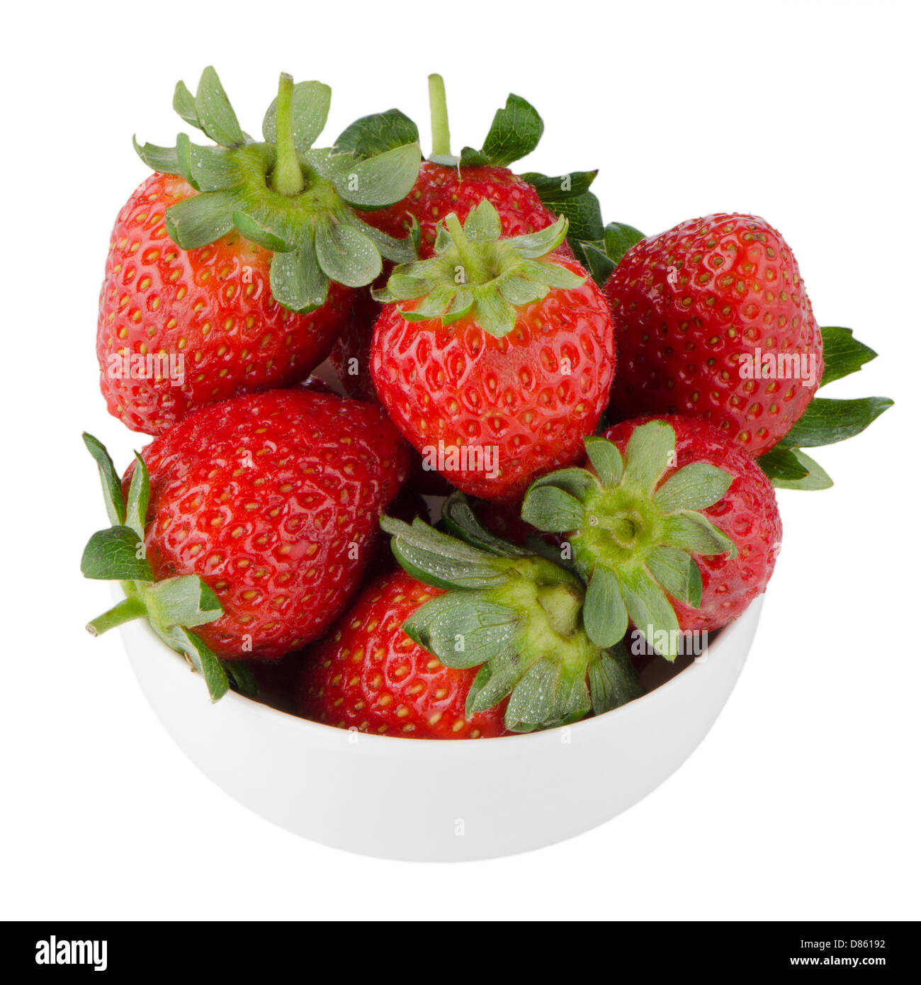 Fresh strawberries in bowl isolated on white background Stock Photo - Alamy