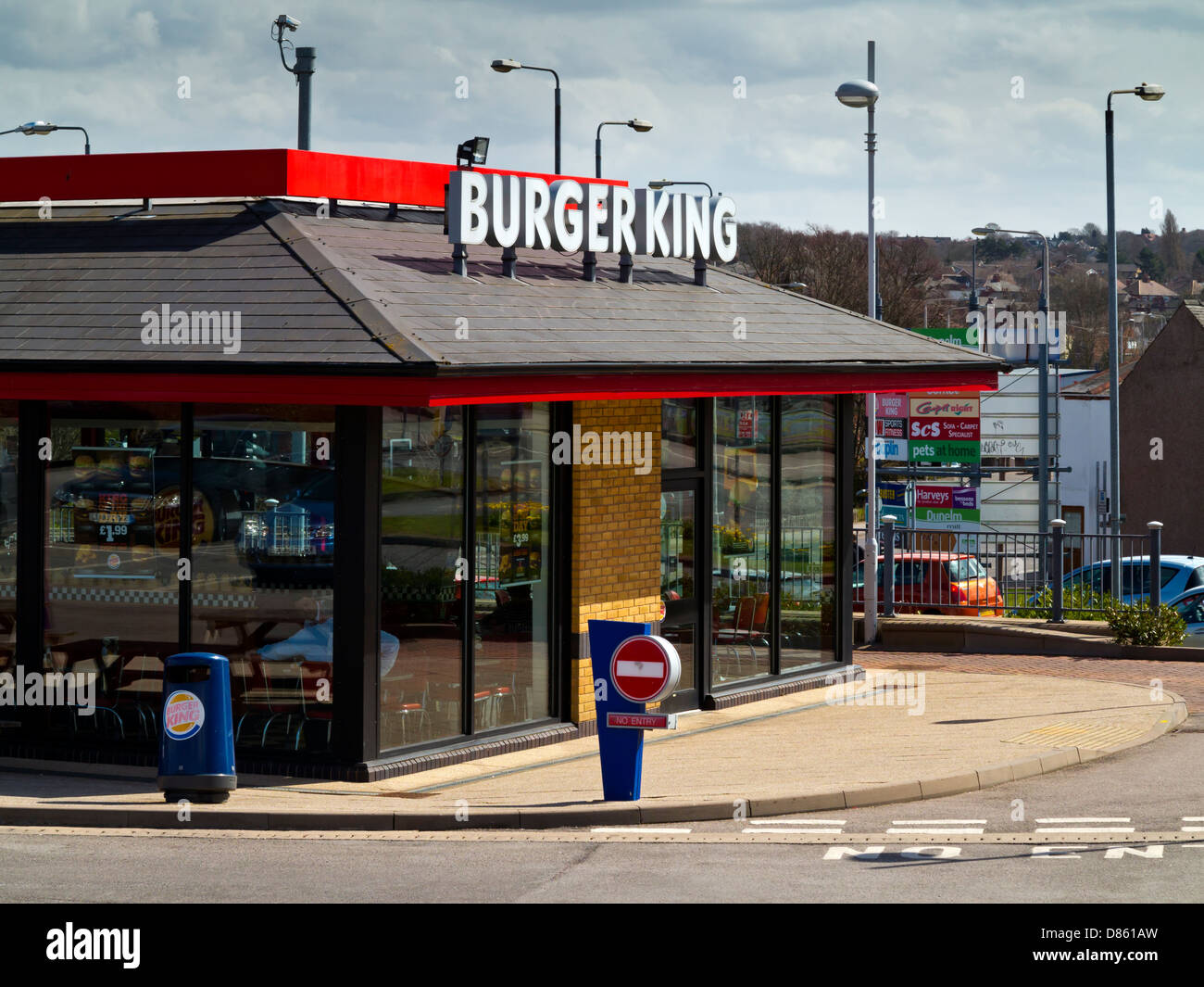 Drive In Burger King fast food restaurant in Mansfield town centre Nottinghamshire England UK
